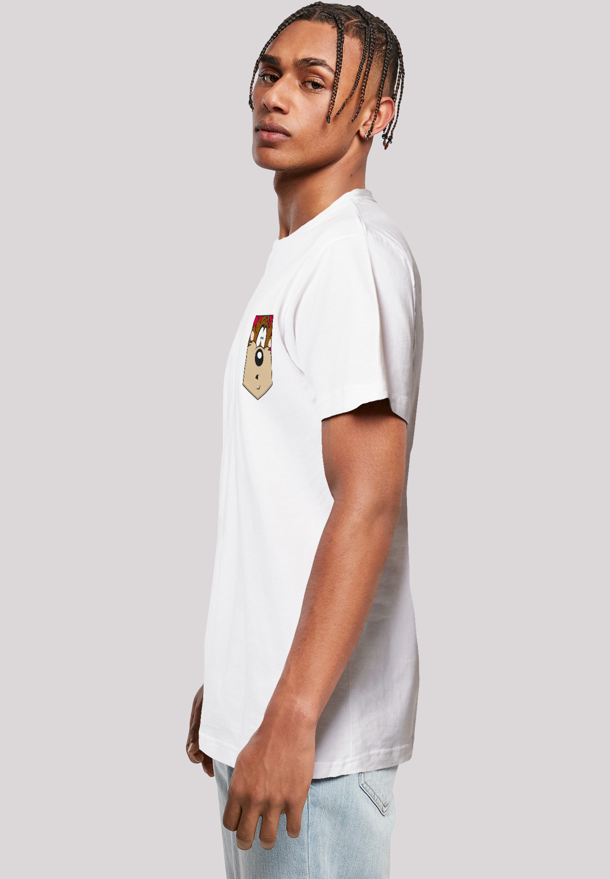 F4NT4STIC T-Shirt »Looney Tunes Tasmanian Devil Face Faux Pocket« Print