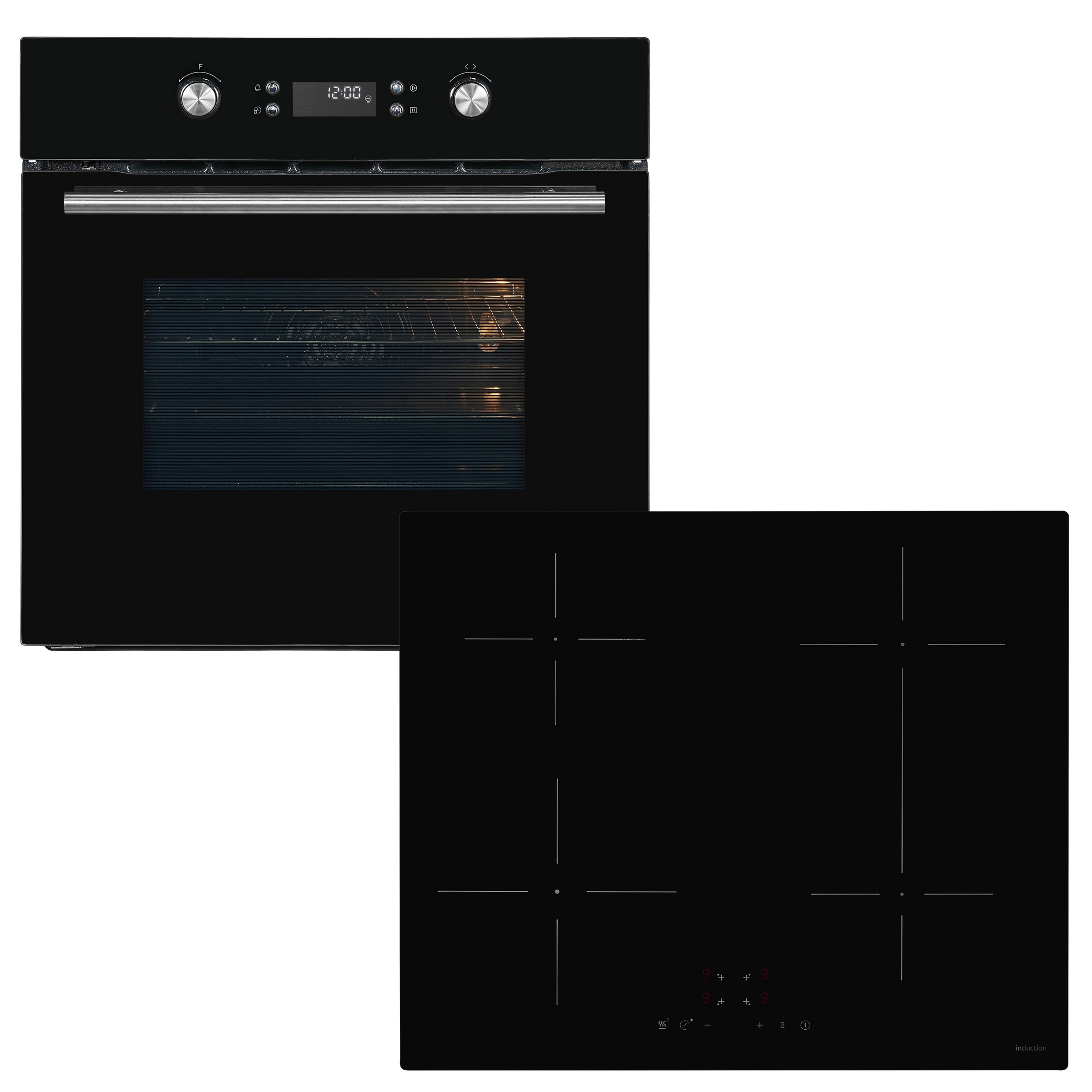exquisit Backofen-Set "EBEP697-H-030 schwarz" Pyrolyse-Selbstreinigung Set, 2 Stk. tlg. Backofen mit Pyrolyse: Selbstreinigung durch hohe Hitze ohne Chemie