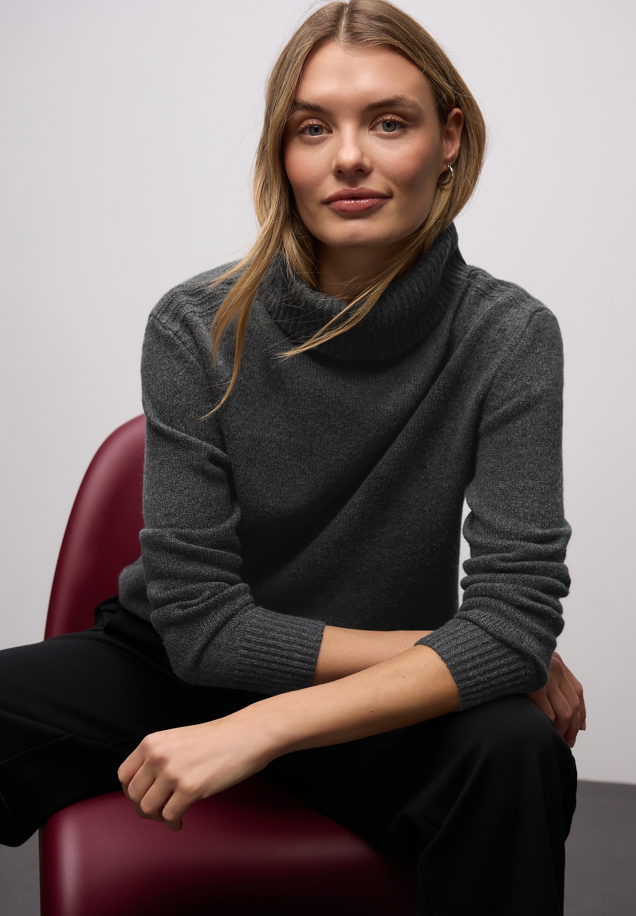 STREET ONE Rollkragenpullover mit feinem Strickmuster günstig online kaufen