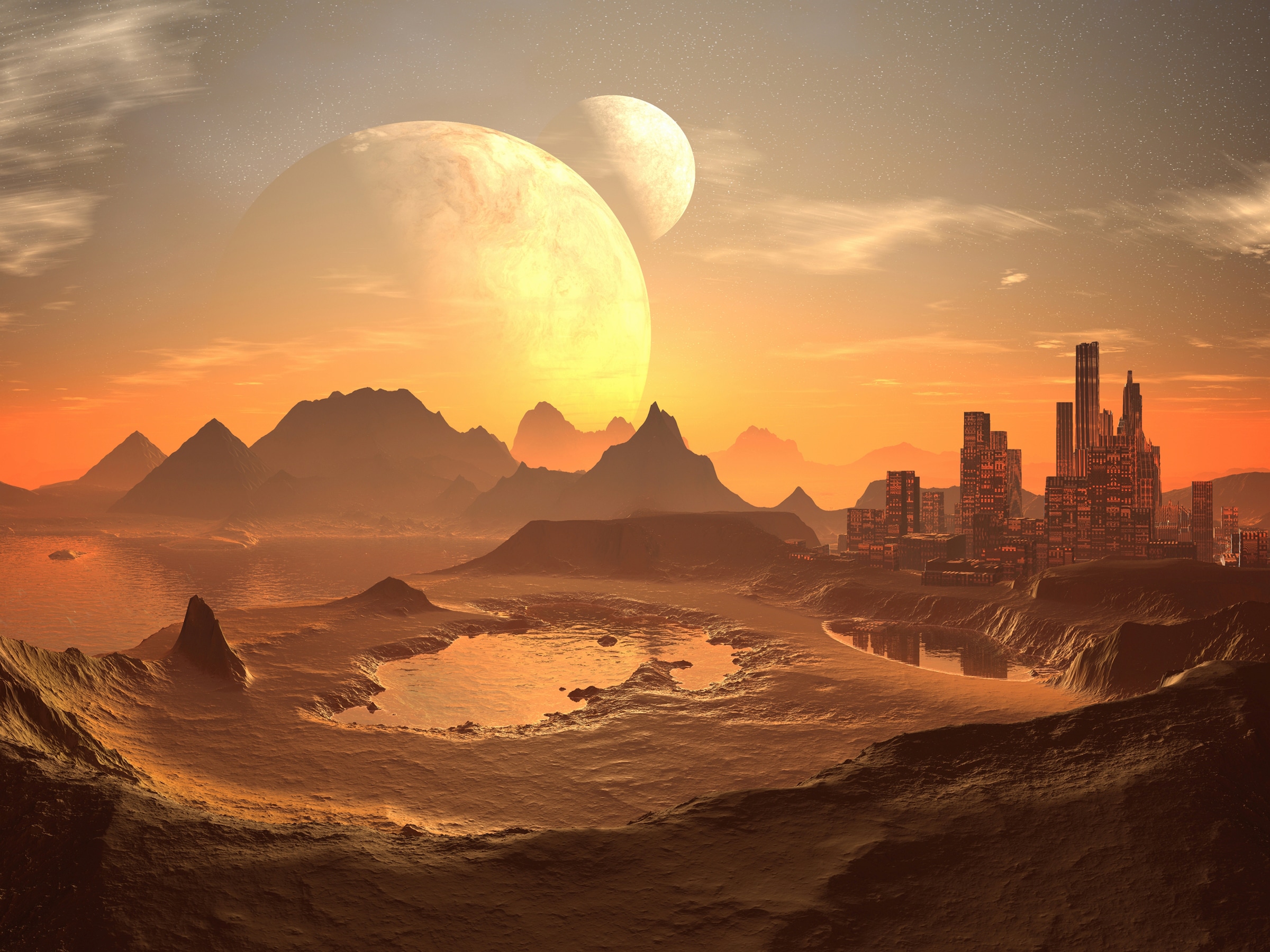Papermoon Fototapete "PLANETEN-FUTURISTISCH WELTRAUM MOON GALAXIE UNIVERSUM günstig online kaufen