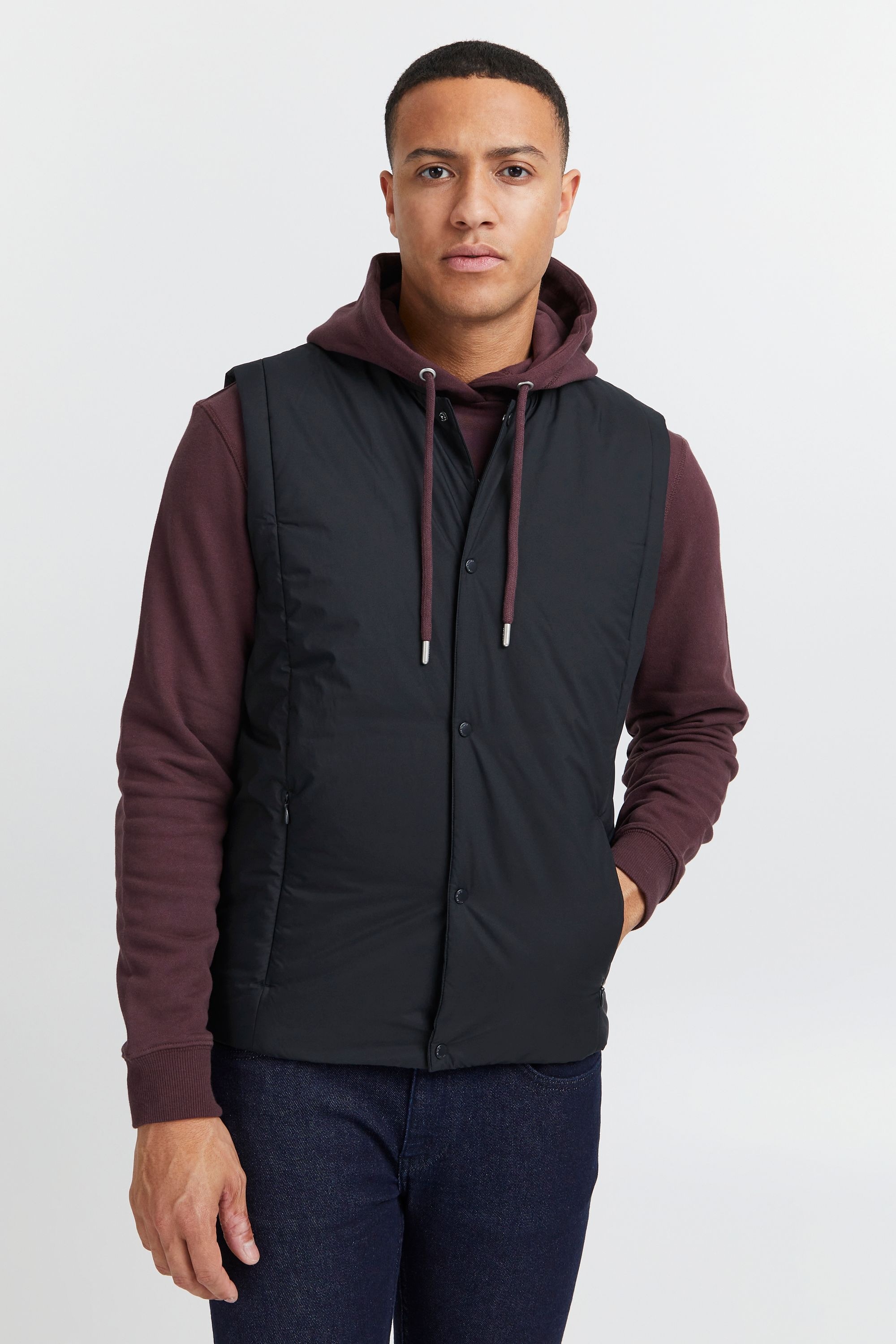 Kurzweste CASUAL FRIDAY "Kurzweste CFOates", Herren, Gr. L, blau (schwarz navy), Obermaterial: 100% Polyester PES., Westen 2