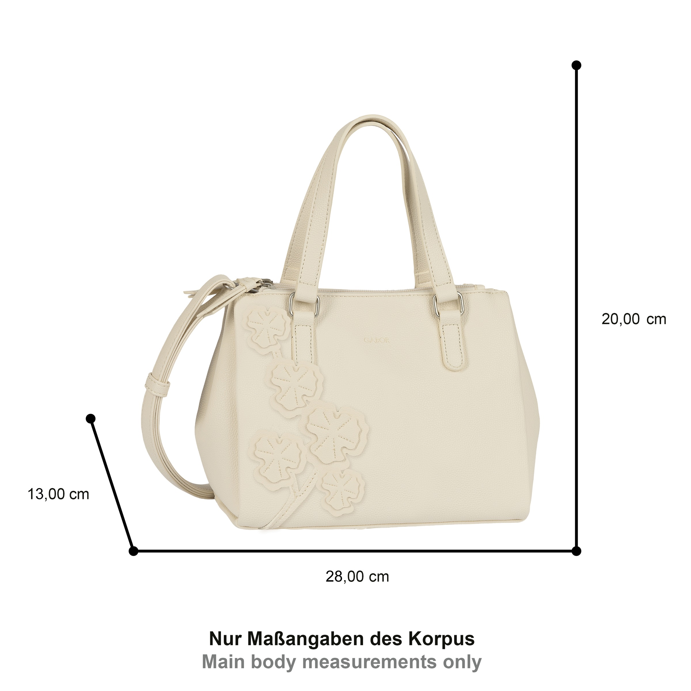 Gabor Shopper »Jovita« mit verspielten 3D-Blüten auf weich genarbtem Lederimitat