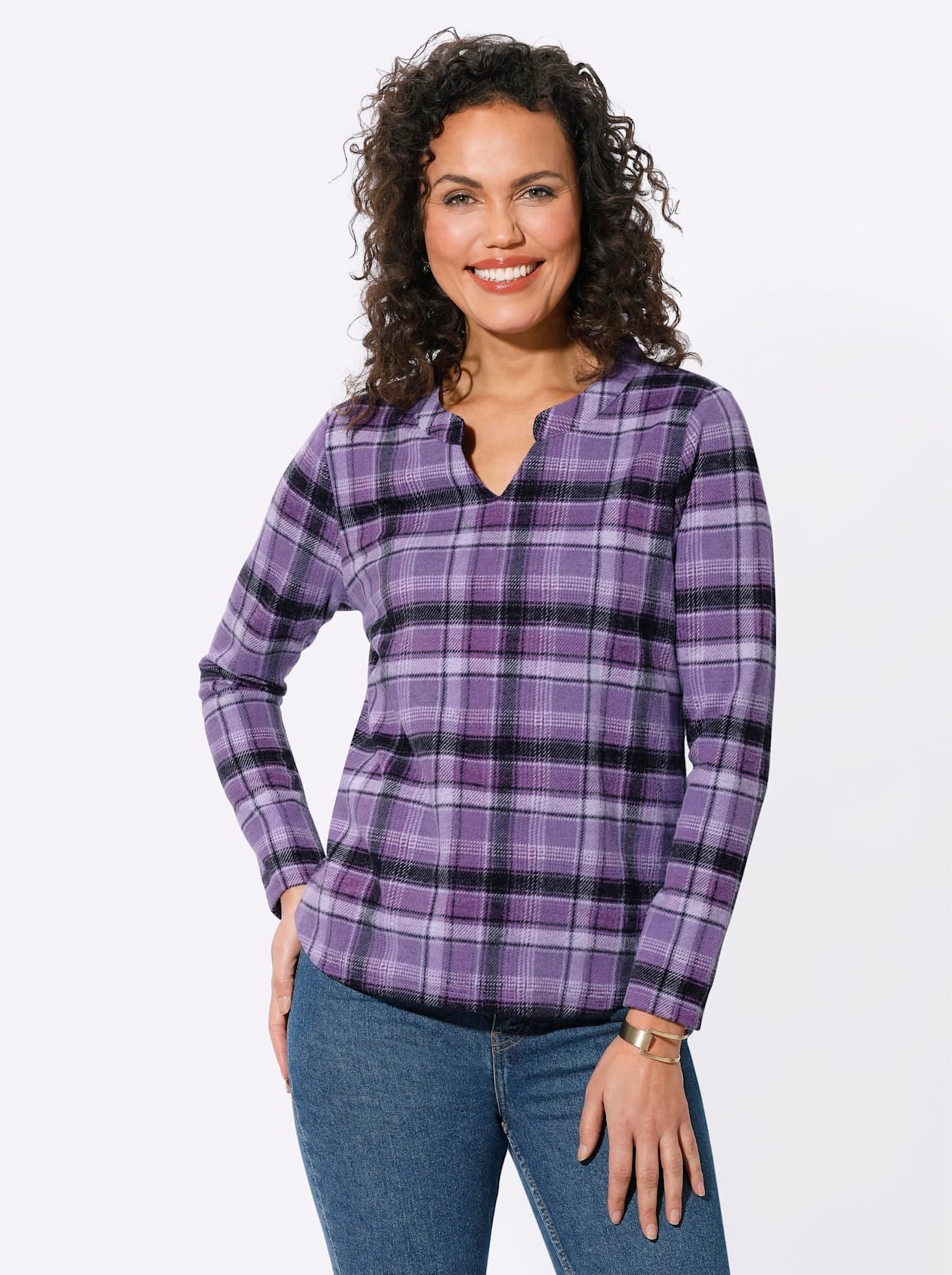 Casual Looks Langarmshirt "Jacquard-Shirt" 1 Stk. tlg. günstig online kaufen