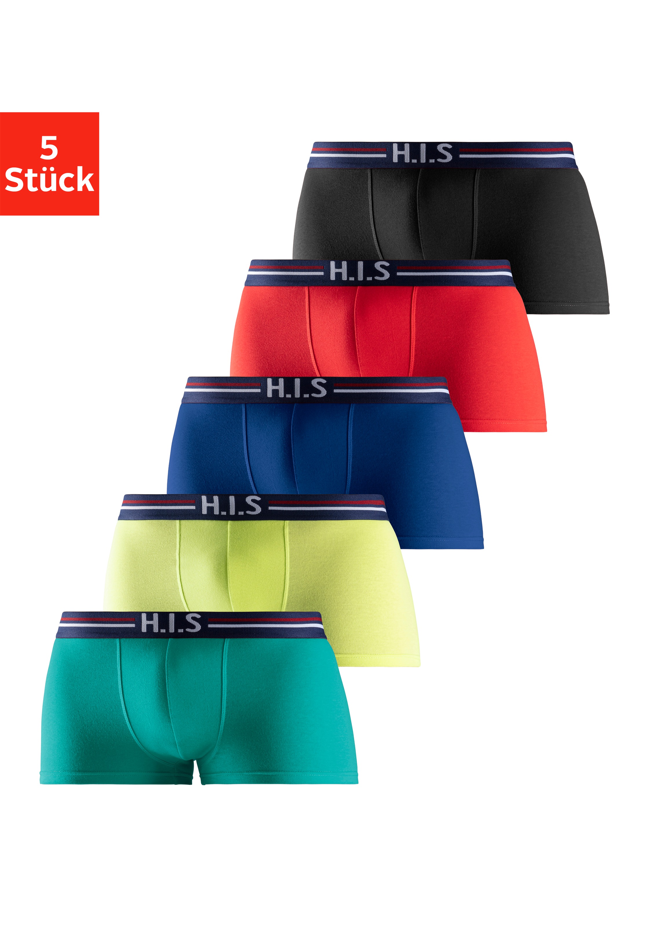 H.I.S Hipster Packung, 5 Stk. tlg., knapp sitzende Boxershorts mit Streifen günstig online kaufen