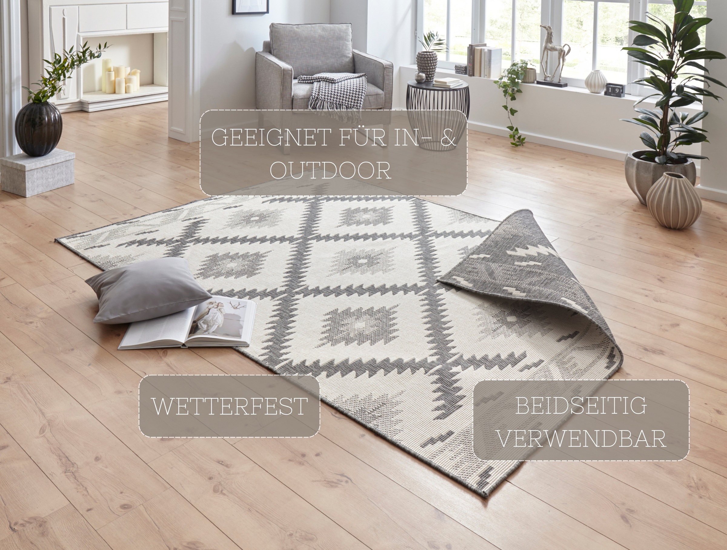 Hanse Home Malibu Wendeteppich Grau 160x230cm 3