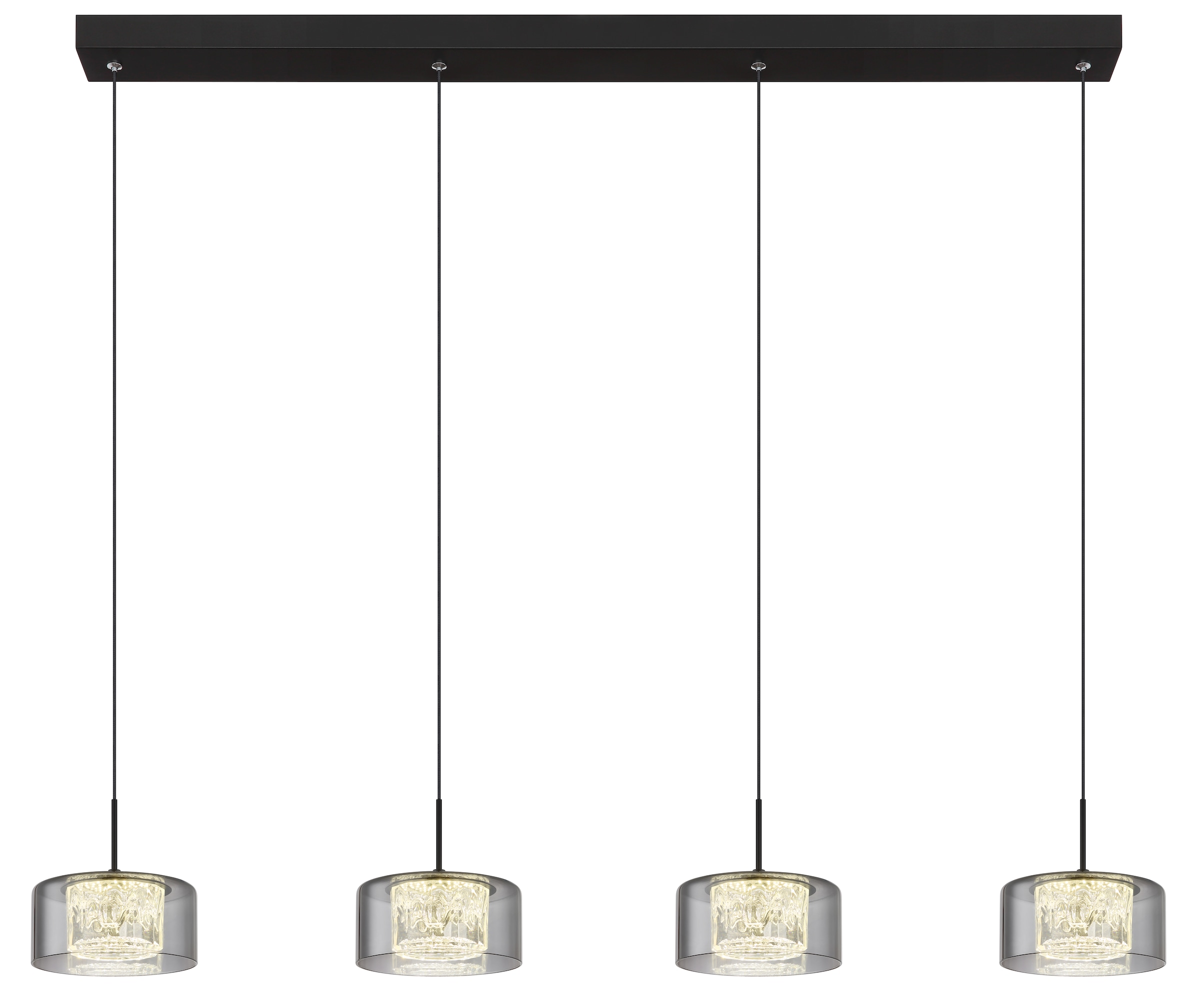 GLOBO LIGHTING LED Pendelleuchte "FOGSY", 1 Stk.schwarz, Leuchten, Hängelampe/Pendelleuchte/Glas rauchfarben/Höhe kürzbar/Esstisch