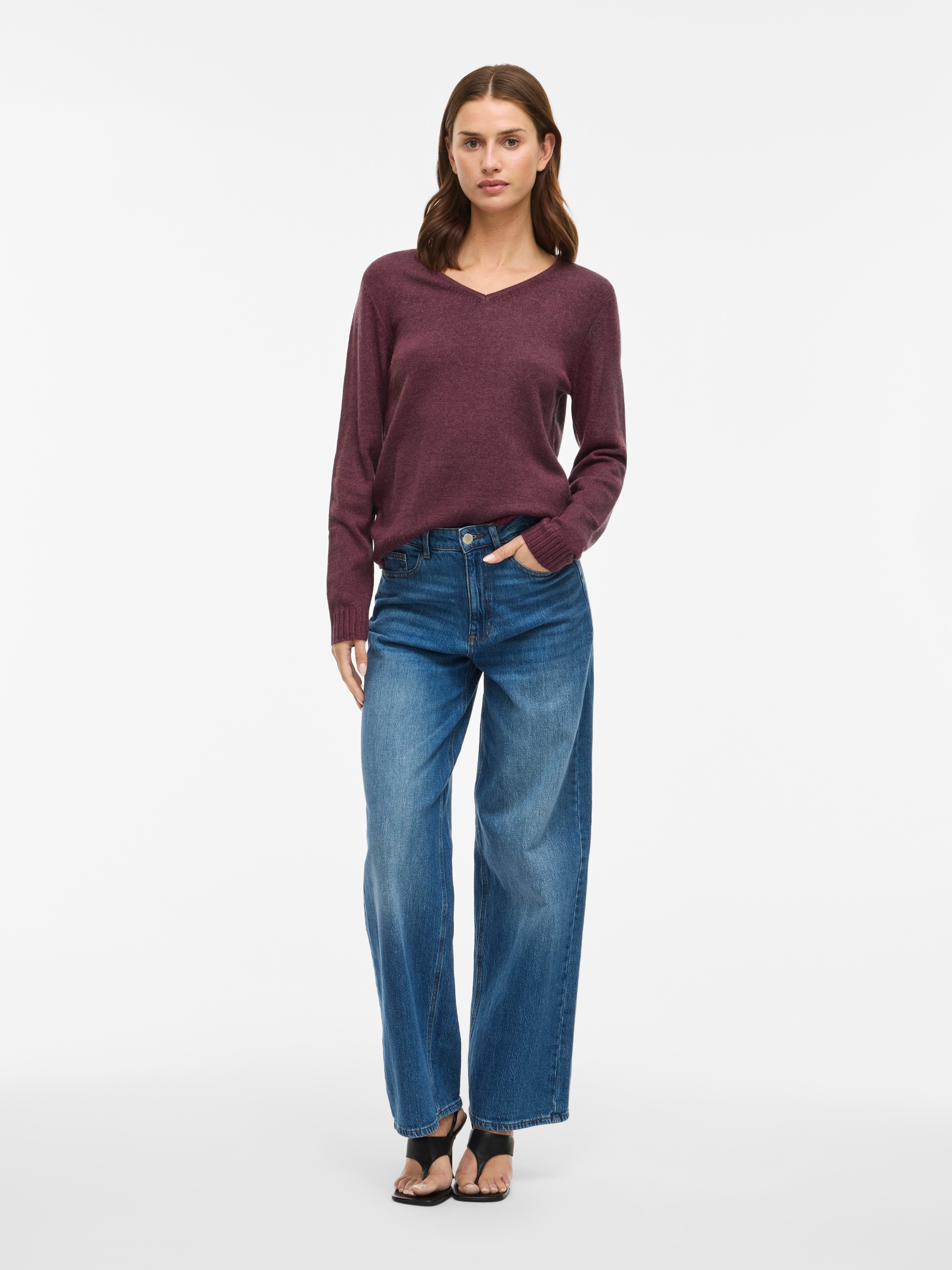 Thumbnail - Vila V-Ausschnitt-Pullover "VIRIL V-NECK L/S KNIT TOP - NOOS"