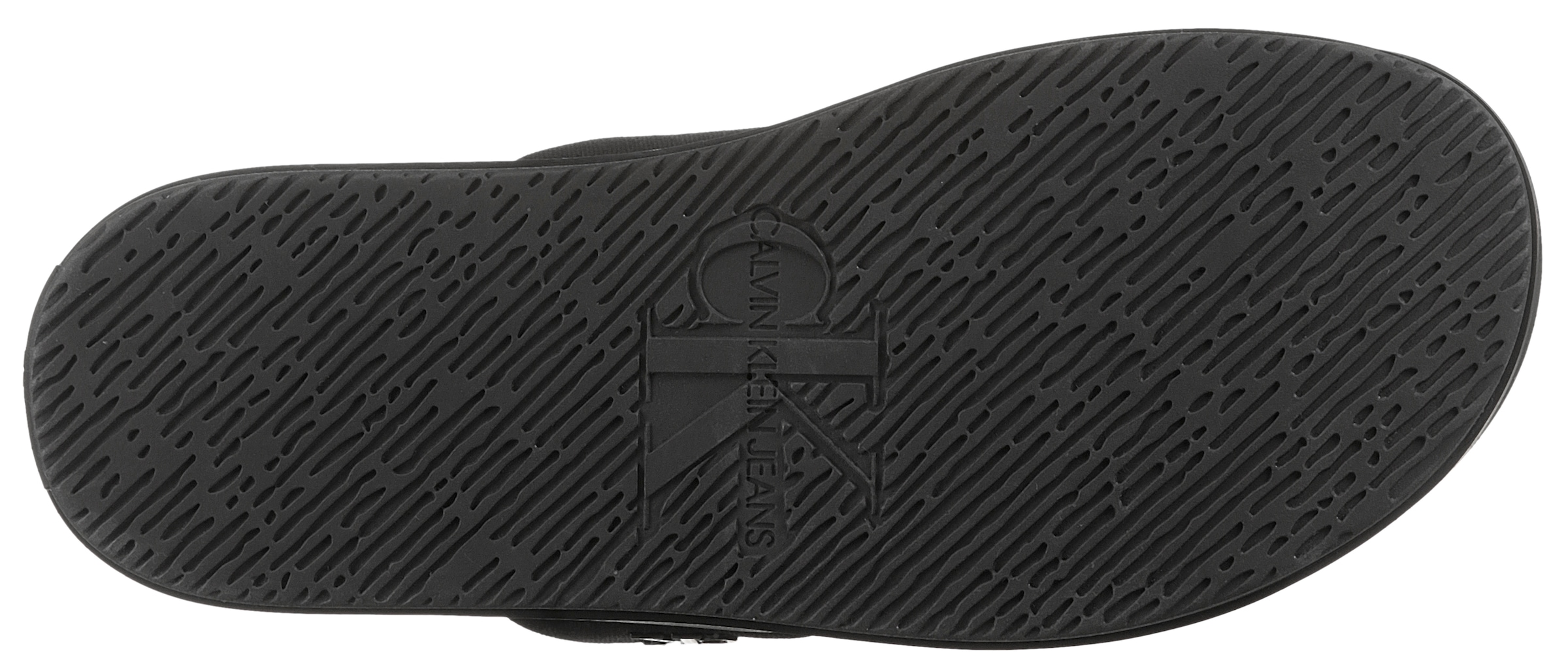 Calvin Klein Jeans Pantolette »FLAT MOLDED DBL BAR SANDAL CV«, Schlappen, Sommerschuh, Strandschuh, Poolslides zum Schlupfen