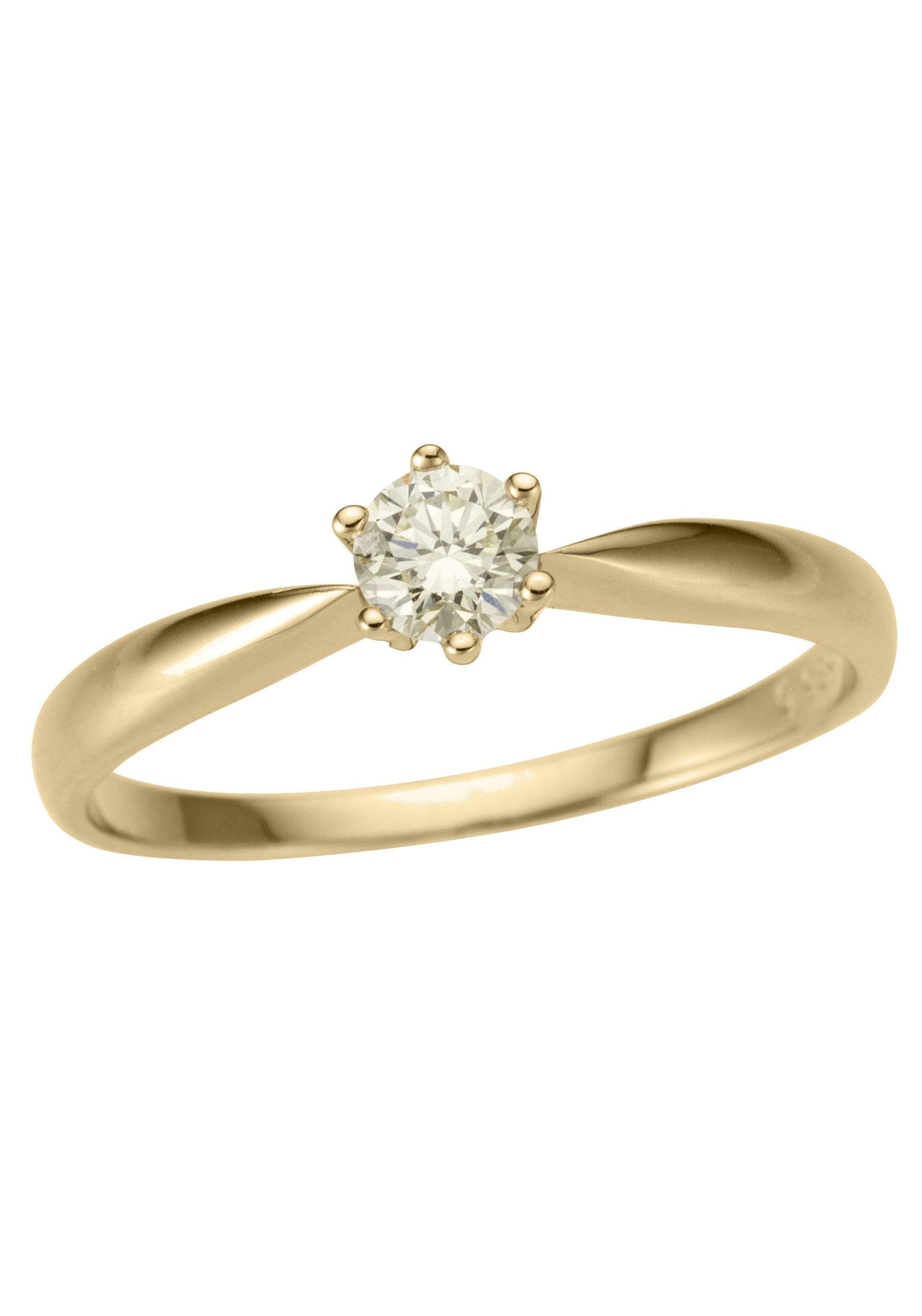 Firetti Solitärring »Schmuck Geschenk Gold 750 Damenring Verlobungsring Goldring Solitär«, mit Brillant