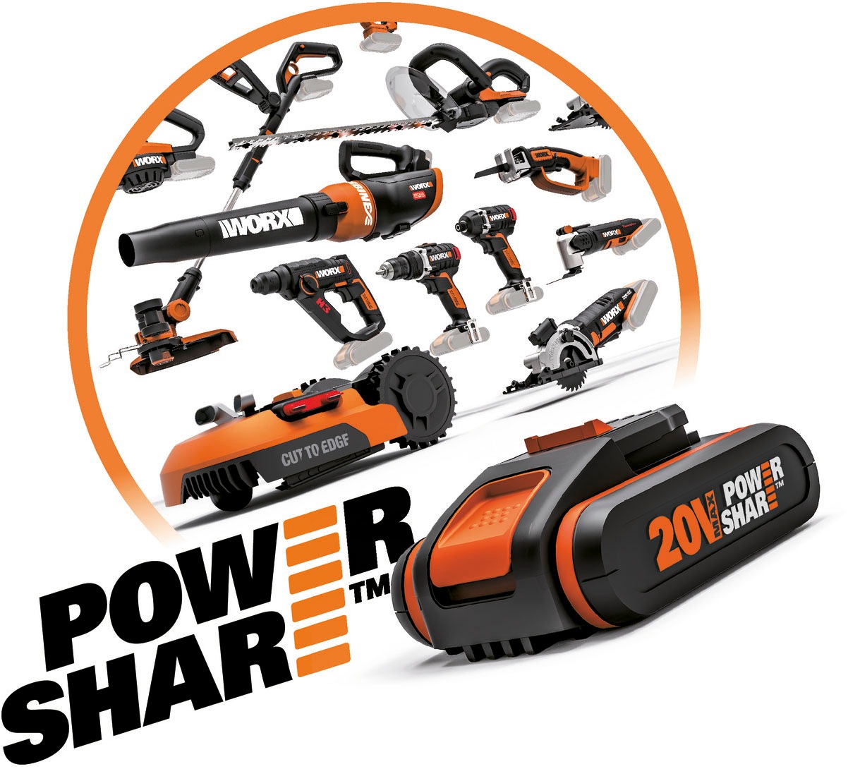 Worx Akku-Heckenschere »WG261E«, 44 cm Schwertlänge, 16 mm Zahnabstand, inkl. Akku und Ladegerät