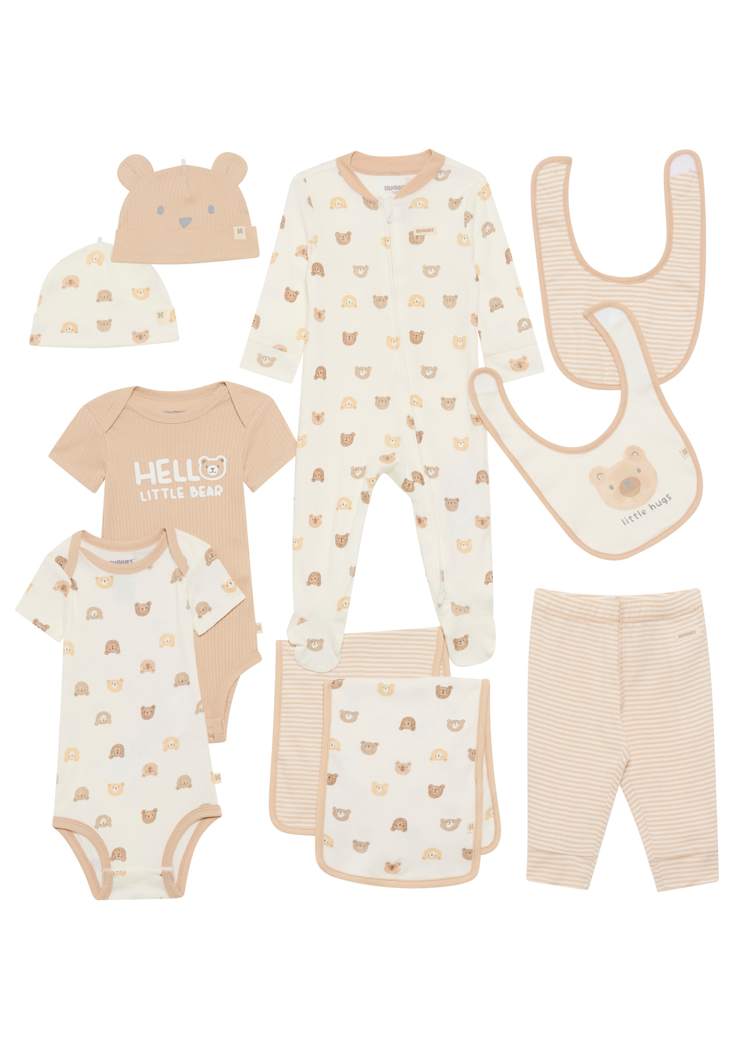 HUGGIES babywear Neugeborenen-Geschenkset "HGHN 10PC GIFT BOX SET" Set, 10 Stk. mit Bärchenmotiven