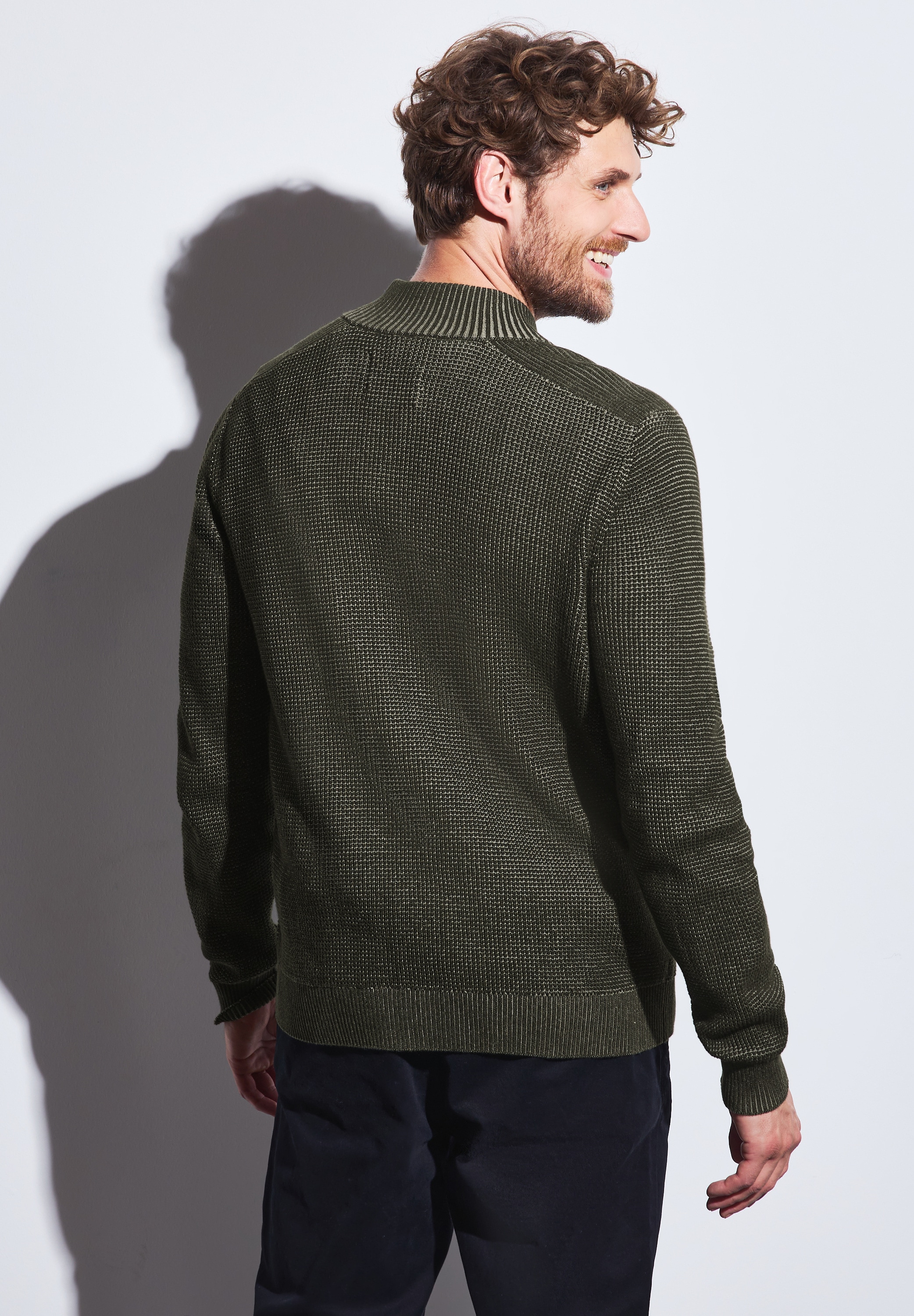 STREET ONE MEN Cardigan, aus reiner Baumwolle