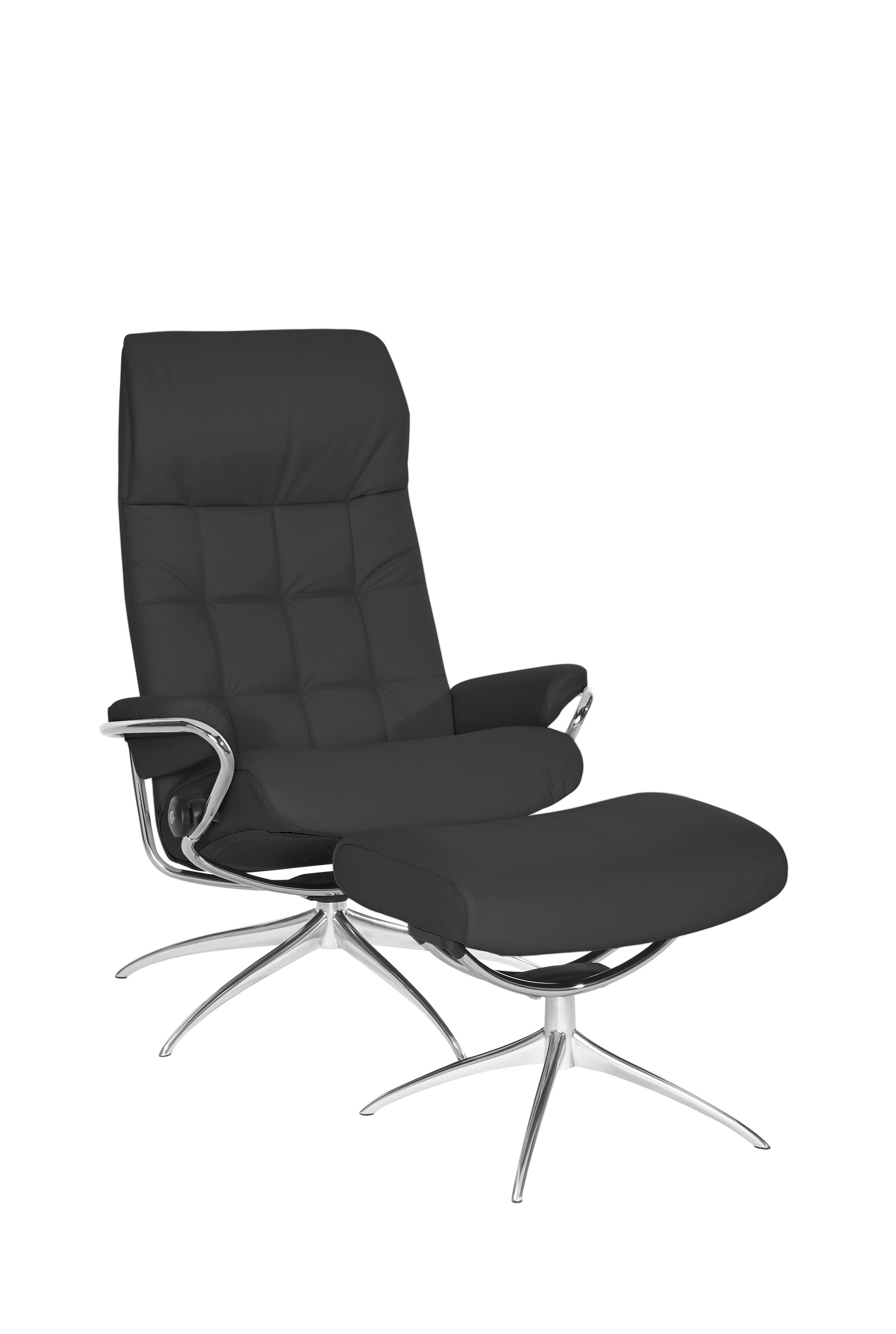 Stressless® Relaxsessel »London«, (Set, Relaxsessel mit Hocker), mit Hocker, High Back, mit Star Base, Gestell Chrom