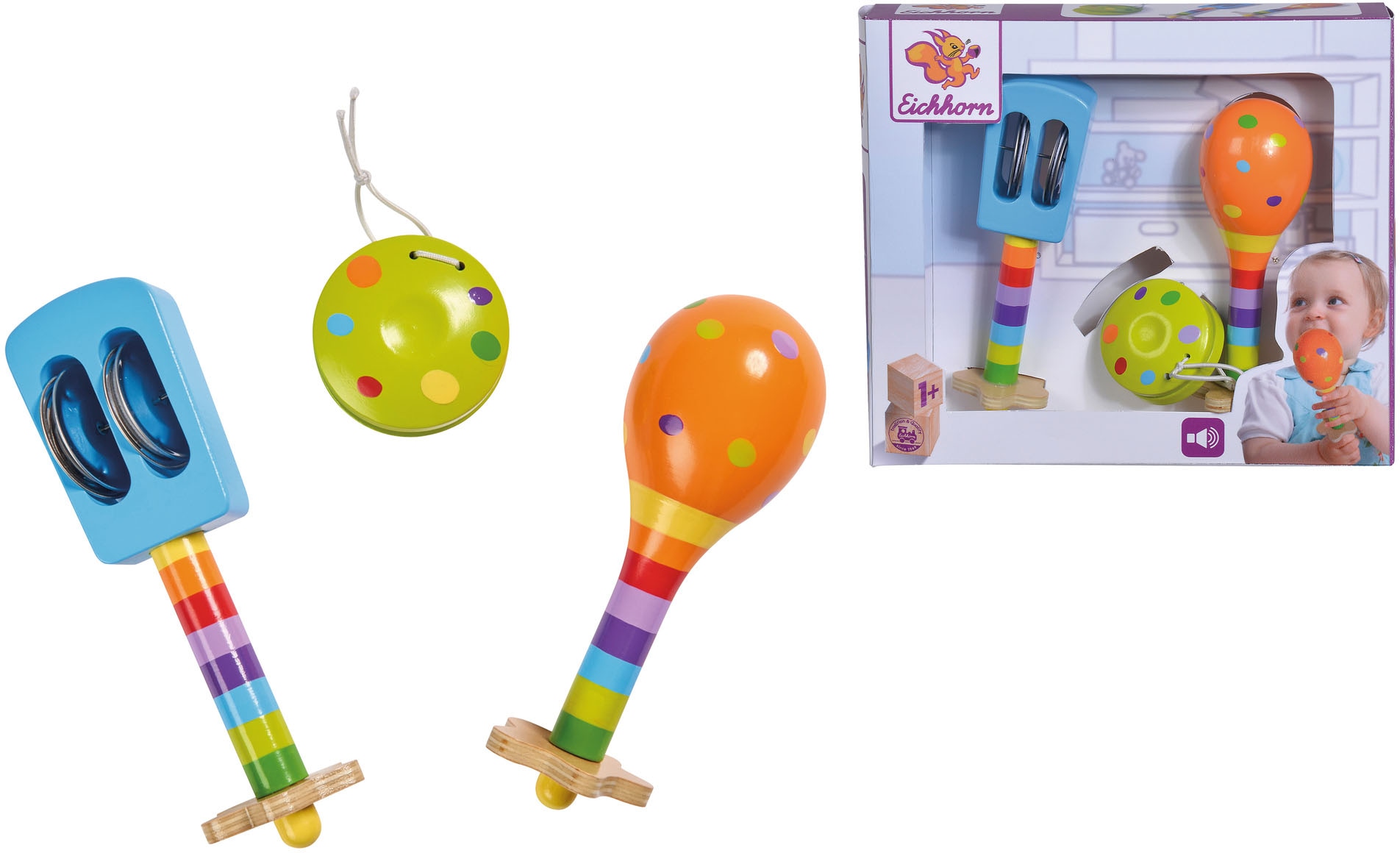 Spielzeug-Musikinstrument »Musikset mit Maracas«, (Set, 3 tlg.)