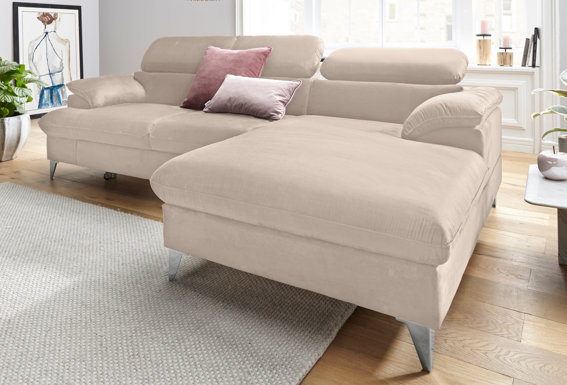 COTTA Ecksofa "Caluso L-Form", mit Kopfteilverstellung, wahlweise mit Bettf günstig online kaufen