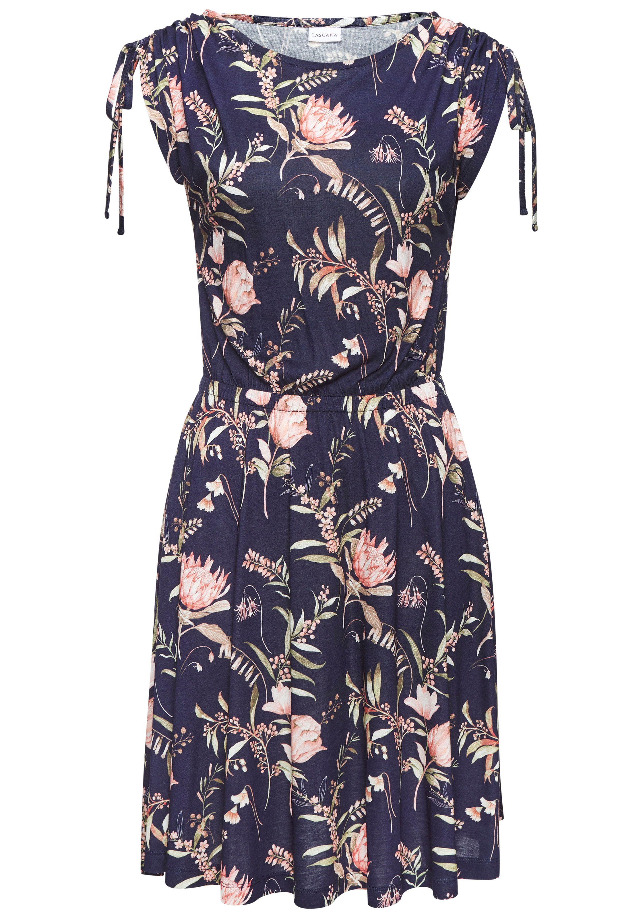 Vivance Jerseykleid, mit Blumenprint, lockeres Sommerkleid, Strandkleid günstig online kaufen