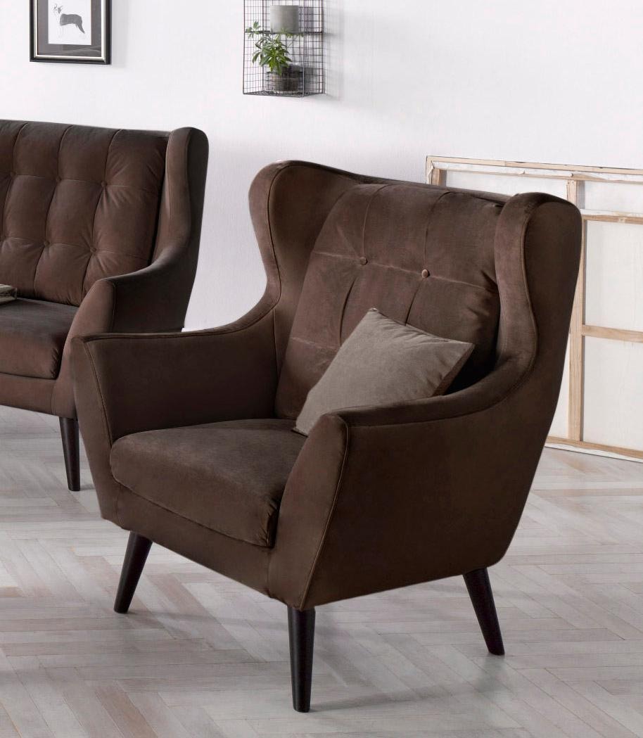 Home affaire Ohrensessel "Hemmink, Sessel, Loungesessel" mit Knopfheftung
