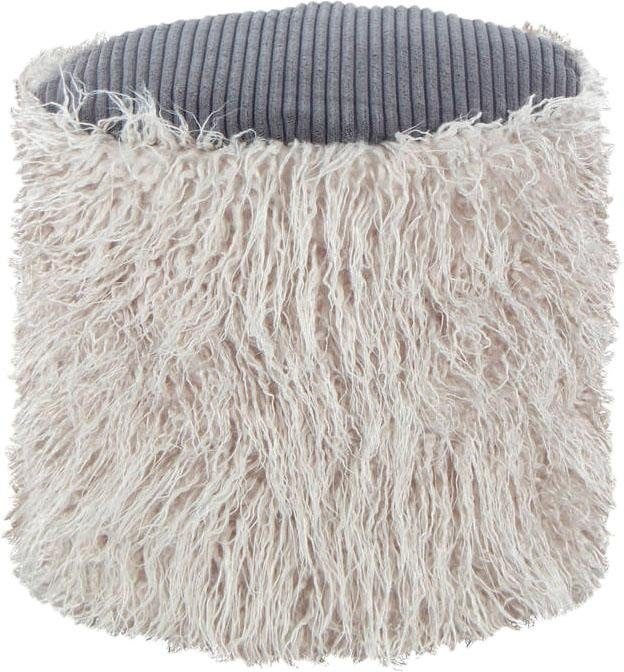 Kayoom Pouf "Fellpouf Bobtail 125, Fellhocker in zweifarbigem Design" 1 Stk günstig online kaufen