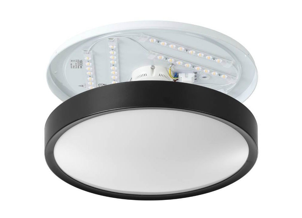 EGLO Deckenleuchte »MUSURITA«, 6 flammig, Leuchtmittel LED-Modul | LED wechselbar, Deckenlampe, Wohnzimmer, Stahl, Kunststoff, Schwarz, Weiß, Ø 44 cm