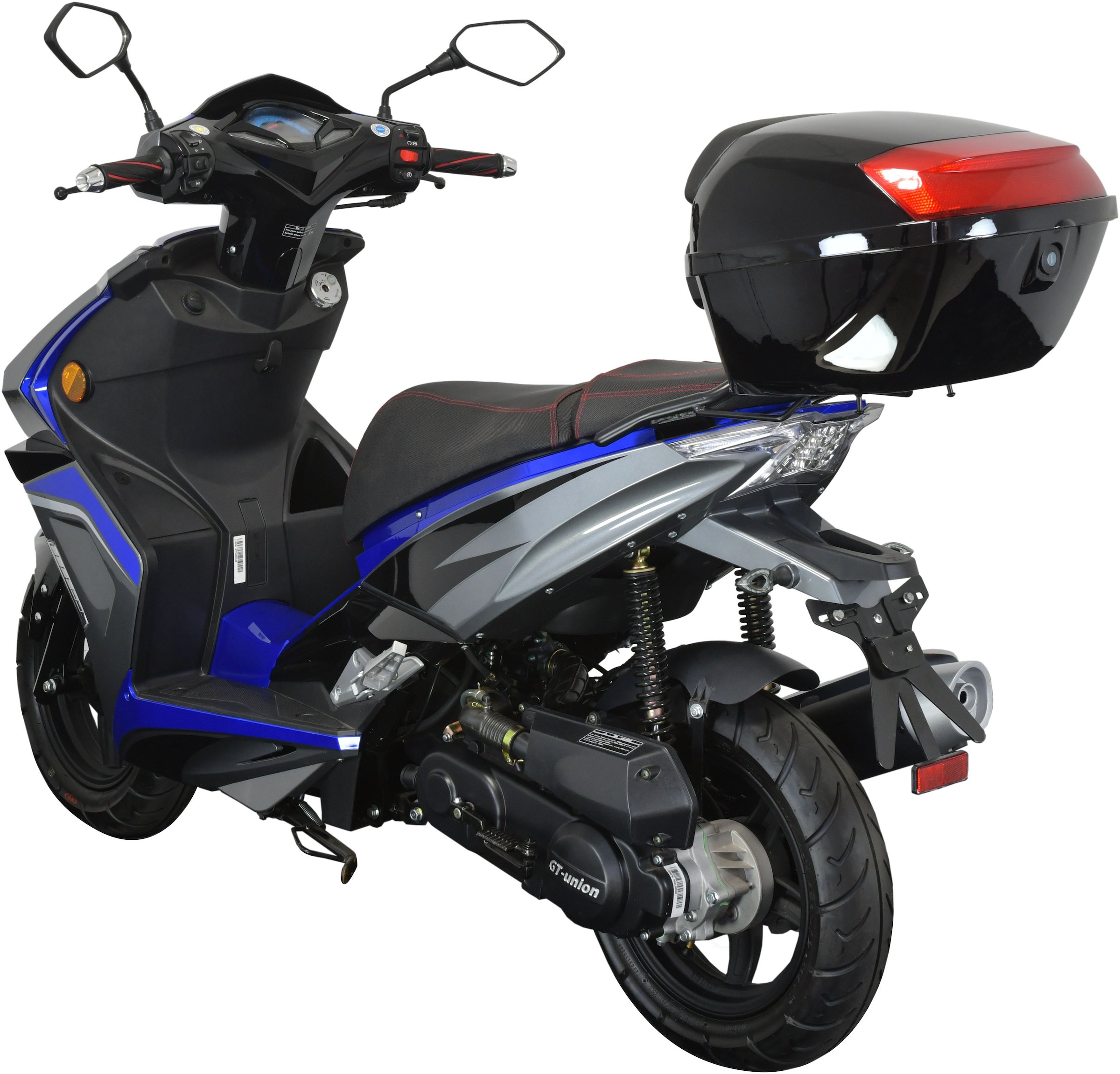 GT UNION Motorroller »Striker 25«, 49,5 cm³, 25 km/h, Euro 5, 2,7 PS, (Set, mit Topcase), Luftgekühlter Motor