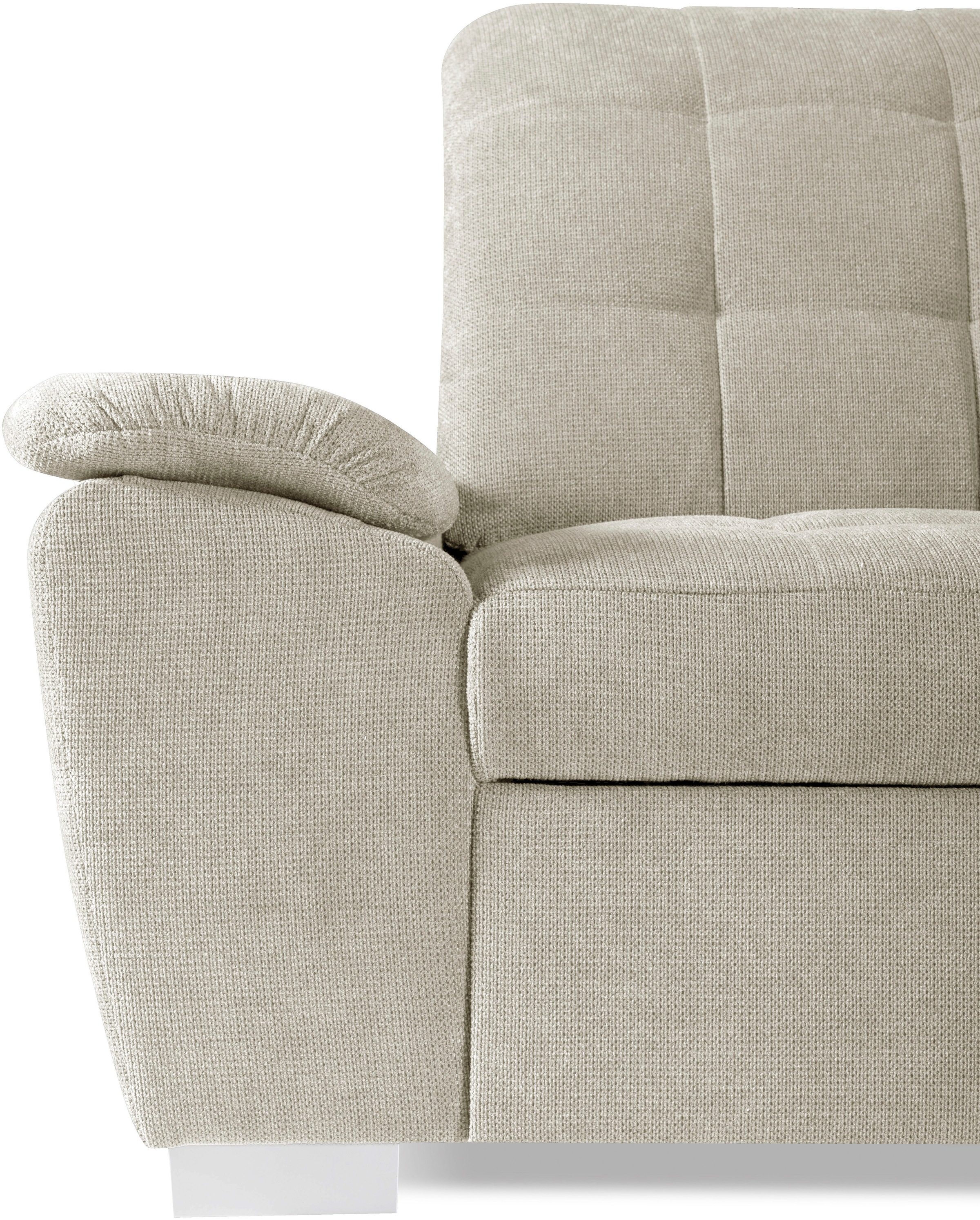 WERK2 Ecksofa »Brindisi, bequem und komfortabel, L-Form«, mit verstellbaren Kopfteilen, Bettfunktion & Bettkasten