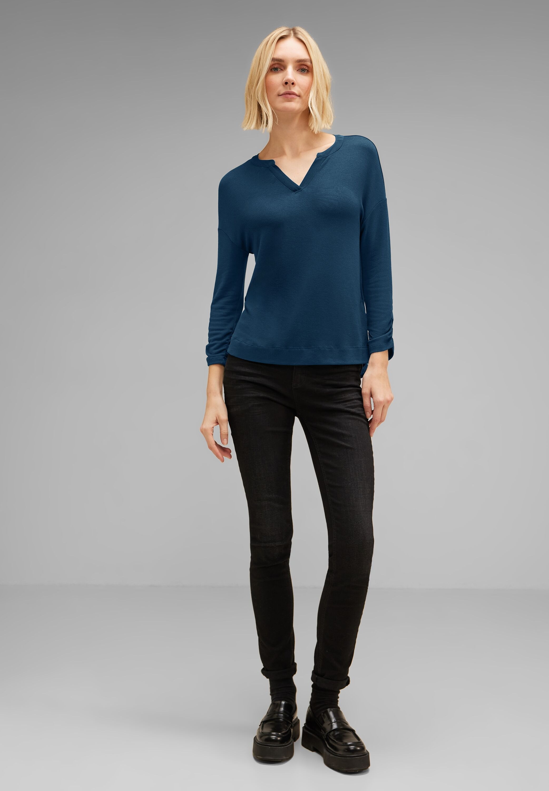 STREET ONE 3/4-Arm-Shirt, aus softem Materialmix