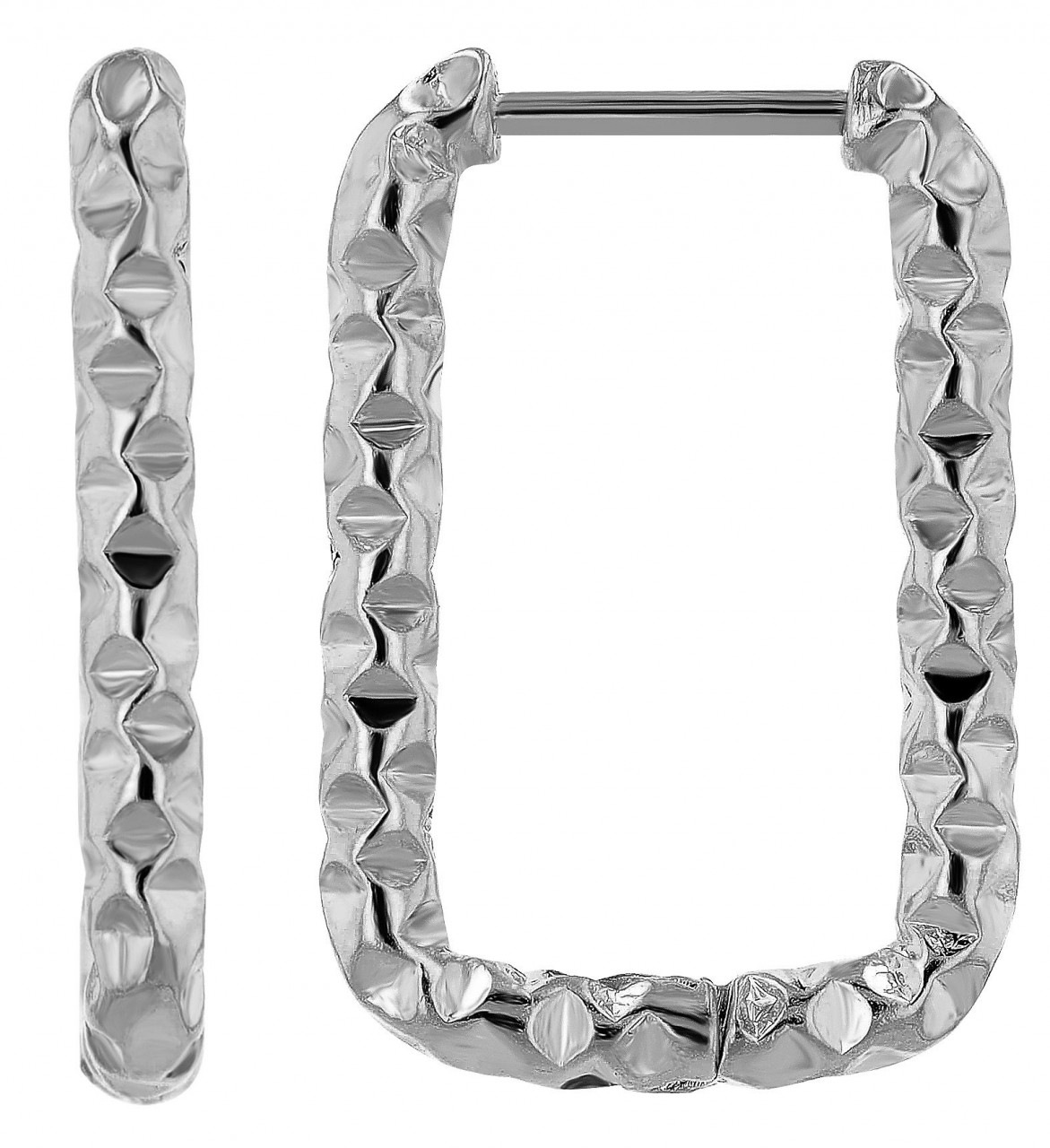 Paar Creolen ADELIA´S "Damen Creolen aus poliertem Edelstahl", silber, Ohrringe, Damen, Damen, Edelstahl 9