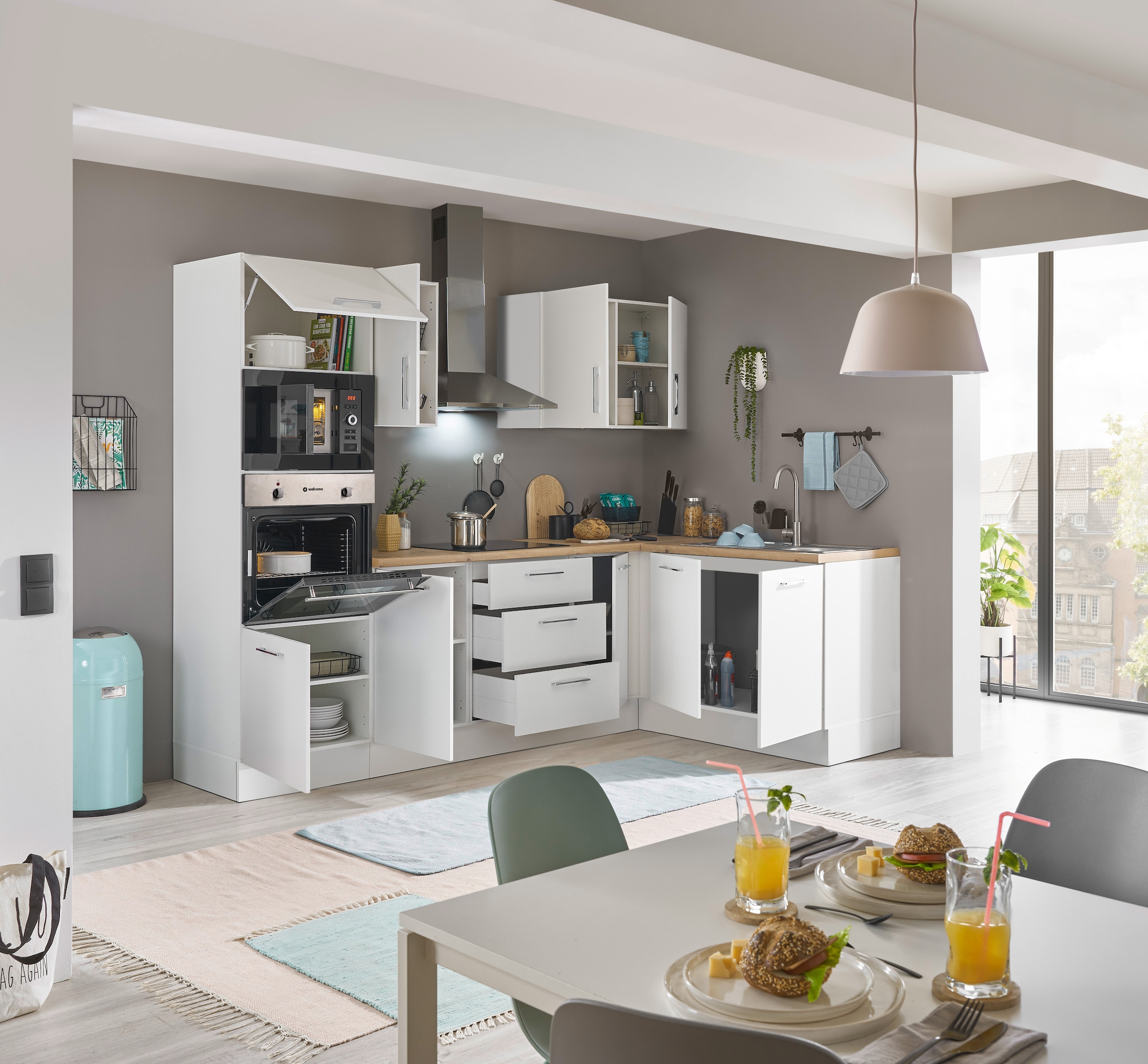BASIC by Balculina Winkelküche »Turin«, Stellbreite 270x175 cm, wahlweise mit E-Geräten