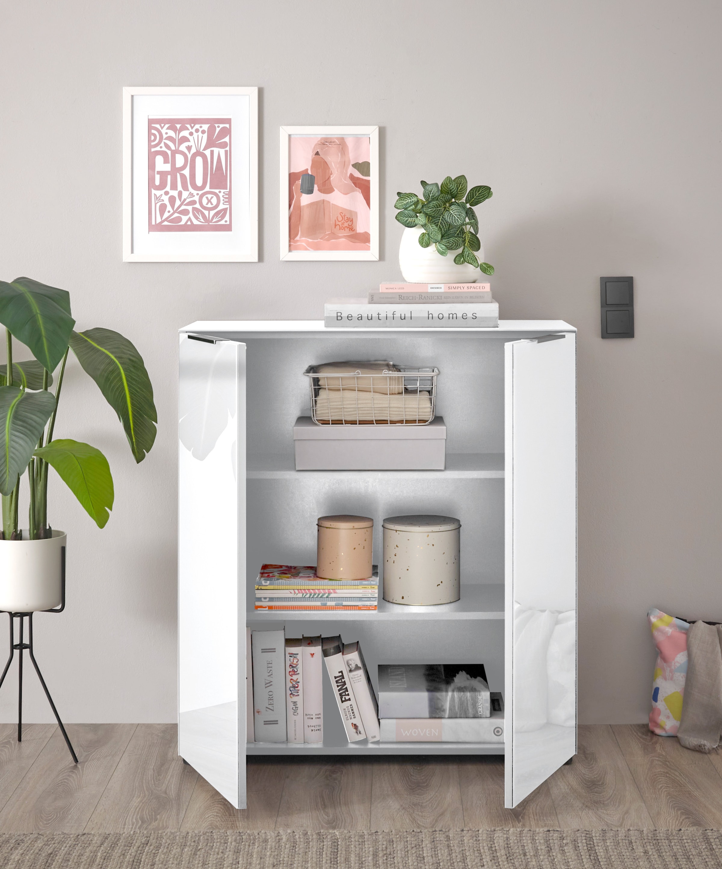 HBZ Kommode »Santorin, BxHxT 90x99x40 cm«, (1 St.), Breite 90cm, Softclose für Türen, Melaminbeschichtung
