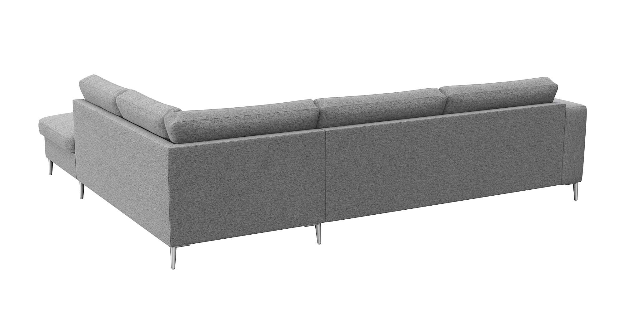 FLEXLUX Ecksofa »Fiore, super Sitzkomfort durch Kaltschaum im Sitz, L-Form«, breite Armlehnen, Füße Alu