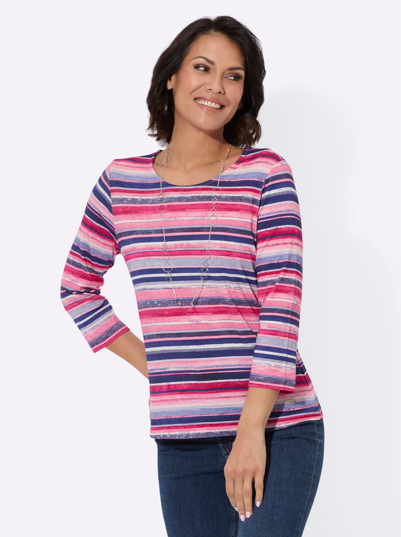 Casual Looks 3/4-Arm-Shirt "Rundhals-Shirt", (1 tlg.) günstig online kaufen