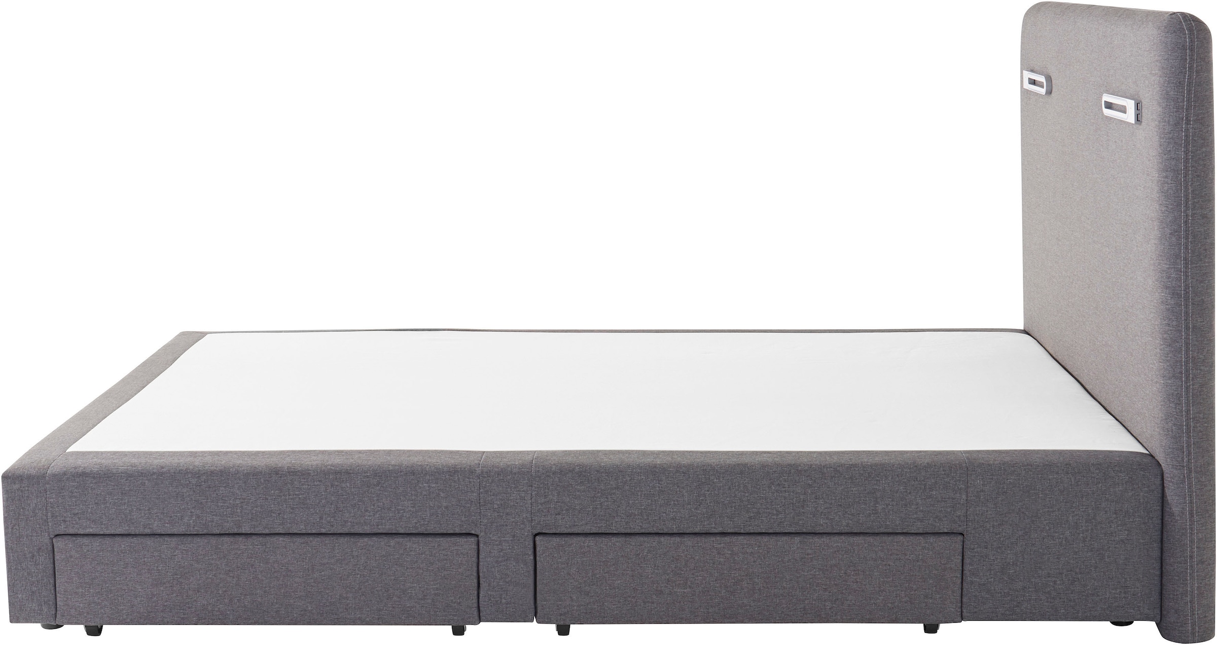INOSIGN Boxbett »Luan«, Schubkästen, LED-Beleuchtung und Topper, in Breite 120 cm und 180 cm