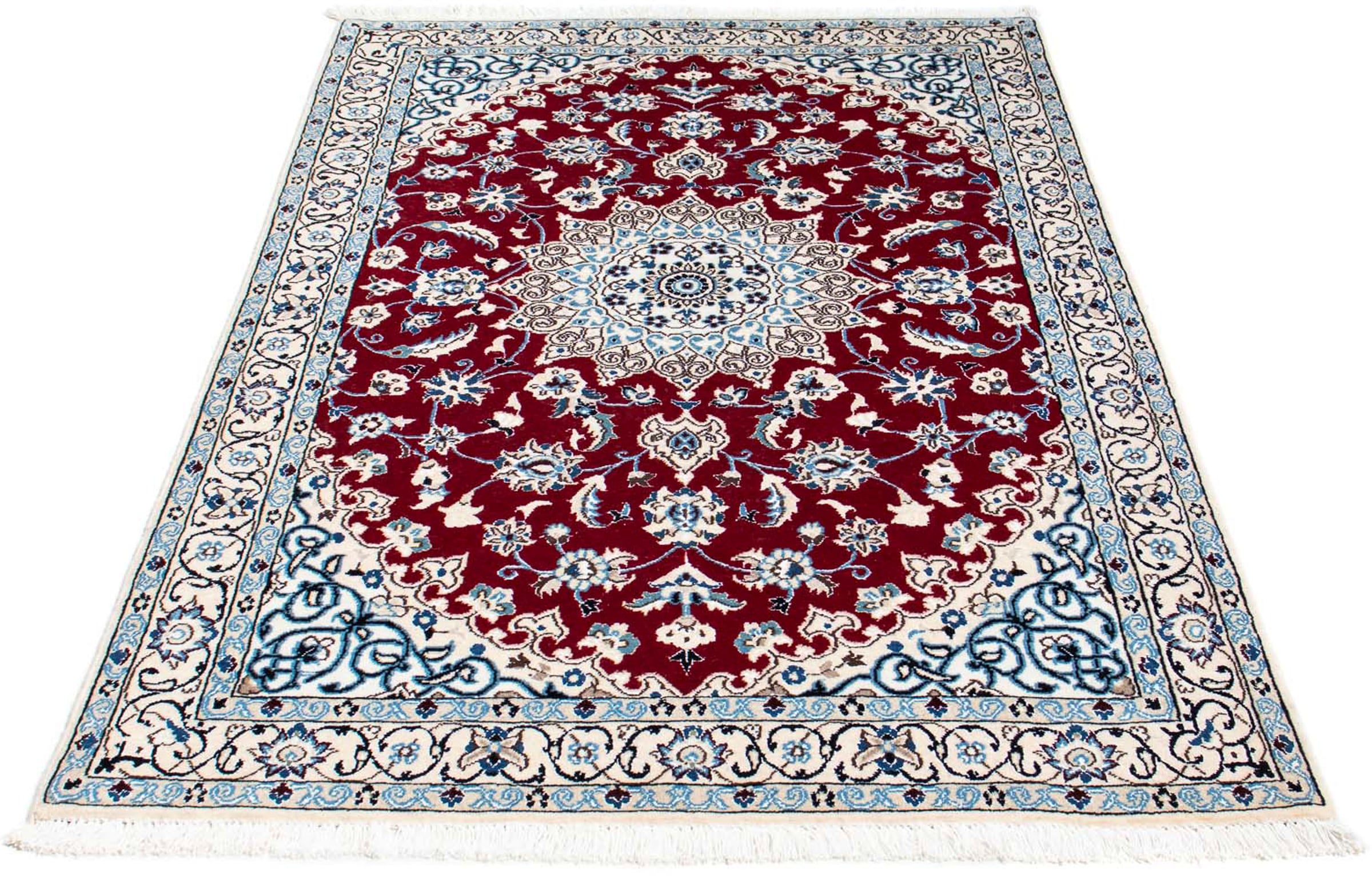 morgenland Orientteppich "Perser - Nain - Royal - 177 x 107 cm - dunkelrot", rechteckig, 10 mm Höhe, Wohnzimmer, Handgek