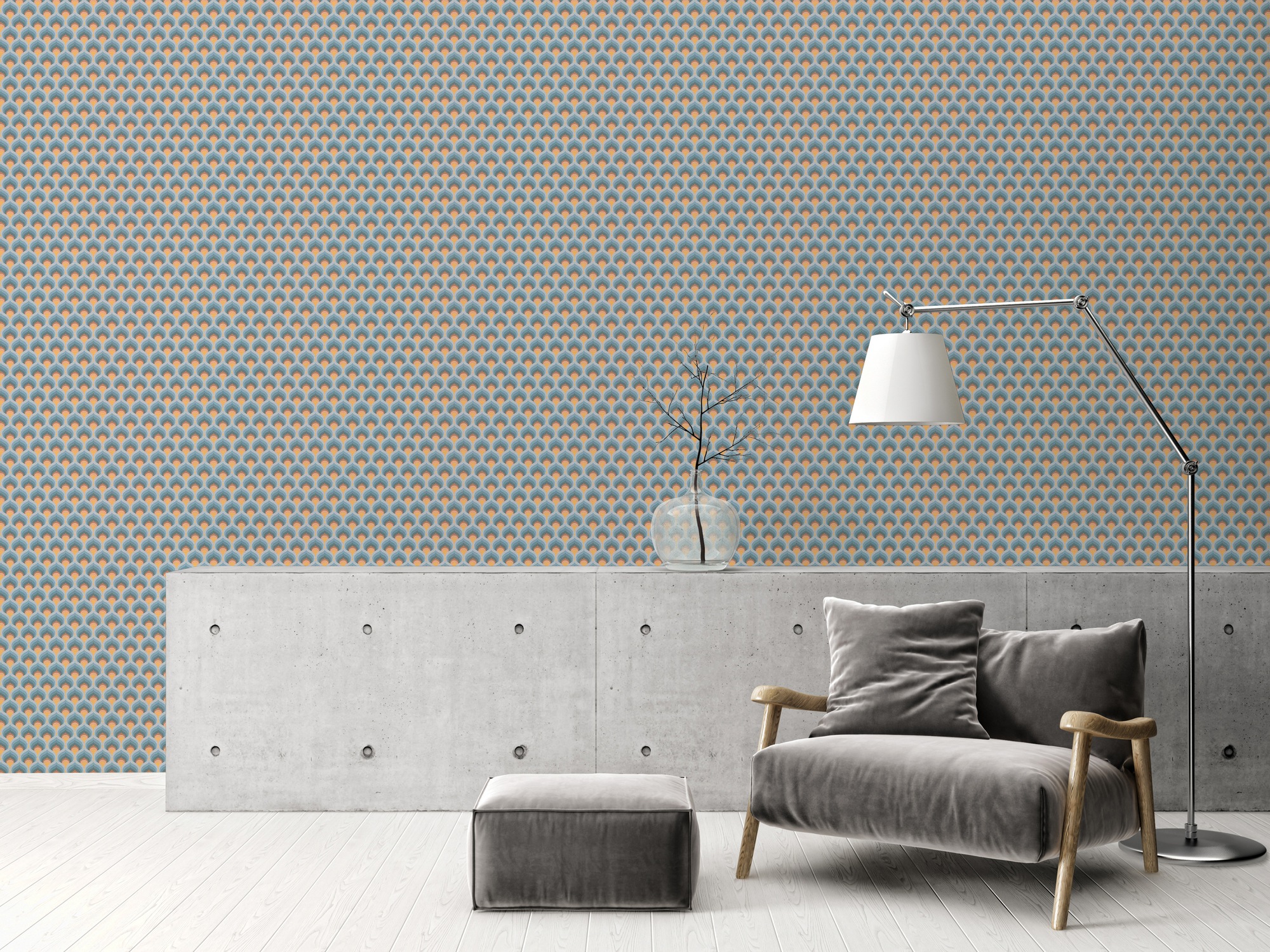A.S. Création Vliestapete "Retro Chic Grafik-Tapete Mustertapete Retro 3D" Matt Strukturiert Vintage Vliestapete Für Schlafzimmer Küche Wohnzimmer