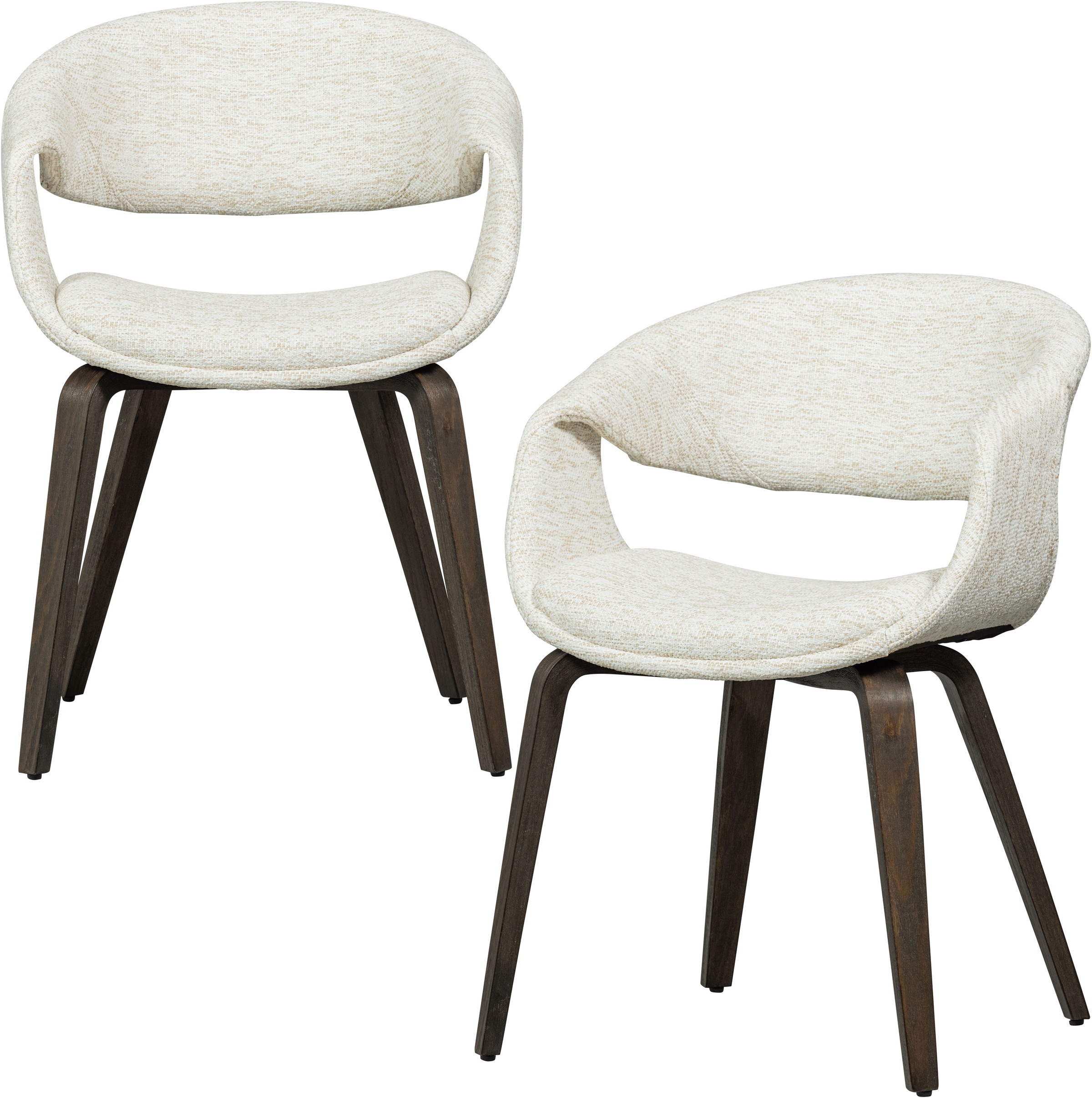 WOOOD Esszimmerstuhl "Yossi mit Gewebtem Bezug und Holzgestell B57 x T57 x H78 cm (2er-Set)" (Set) 2 Stk.Maximale Verschleißfestigkeit, Pfleiglicht, Tragkraft 136 kg