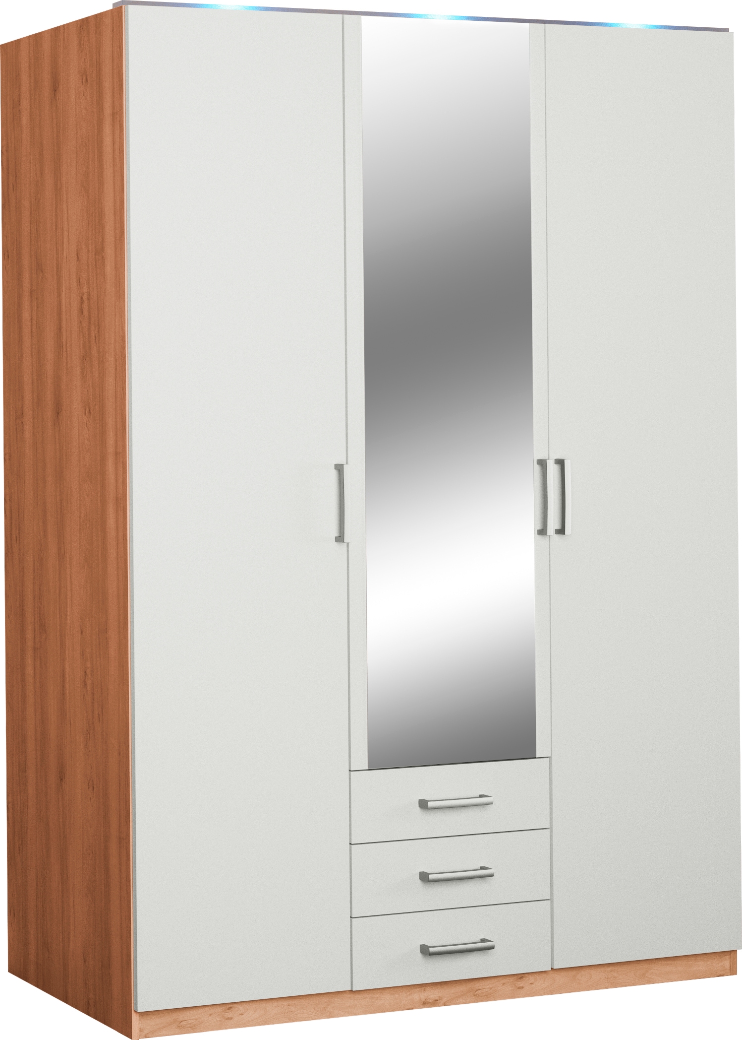priess Kleiderschrank "Amsterdam, viel Stauraum durch viele Schubkästen, Spiegeltüren" Optional mit LED-Beleuchtung, Made in Germany