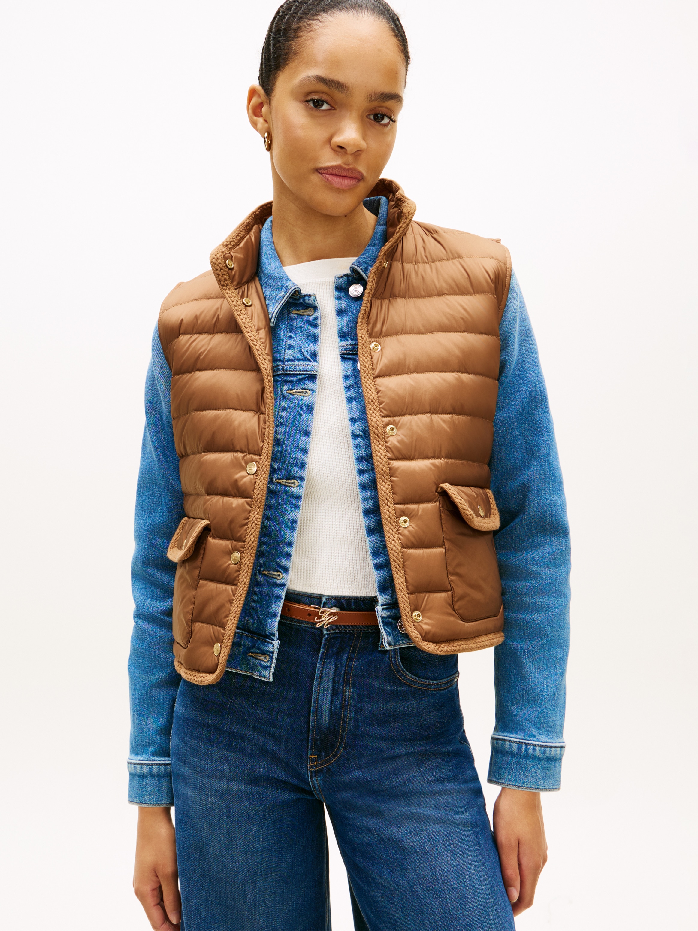 Tommy Hilfiger Steppweste "FEMININE LW DOWN VEST" mit aufgesetzten Taschen günstig online kaufen