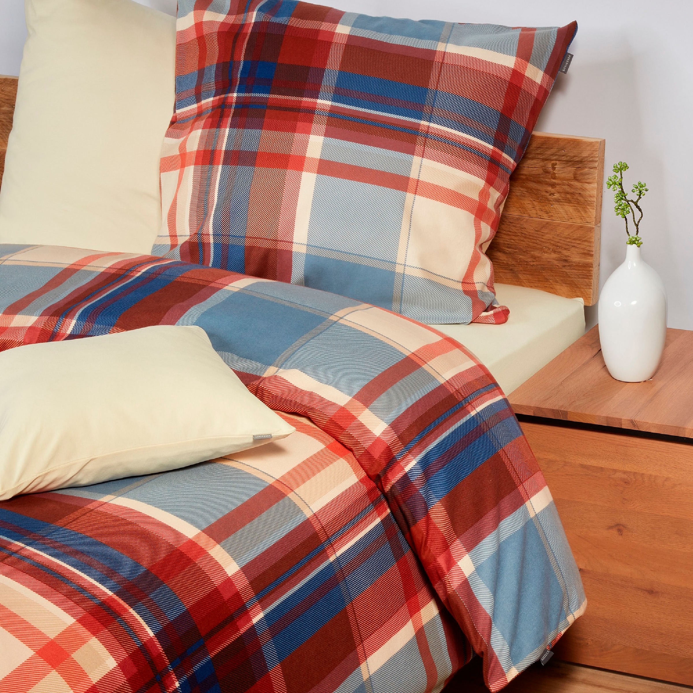 Schiesser Bettwäsche "Solange aus weicher Baumwolle in karierter Optik" 2 S günstig online kaufen