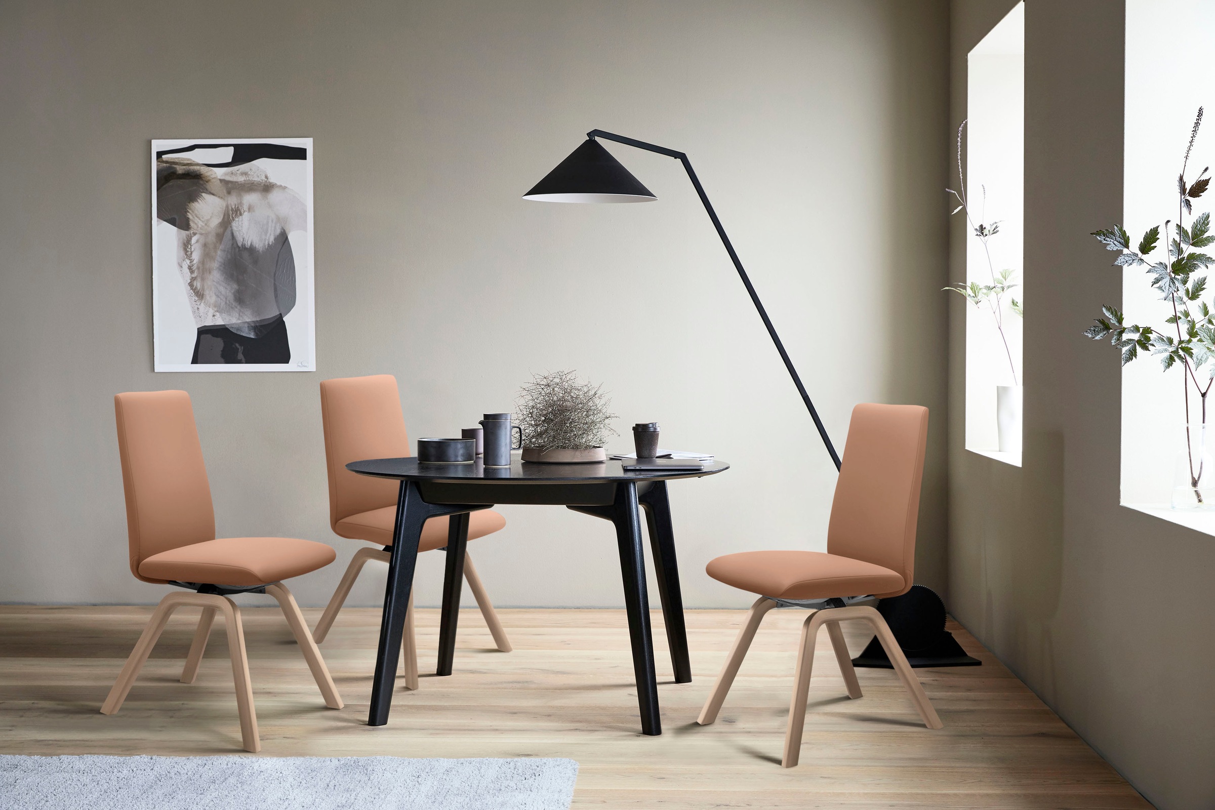 Stressless® Polsterstuhl »Laurel«, Leder BATICK, Low Back, Größe L, mit schräggestellten Beinen in Eiche natur
