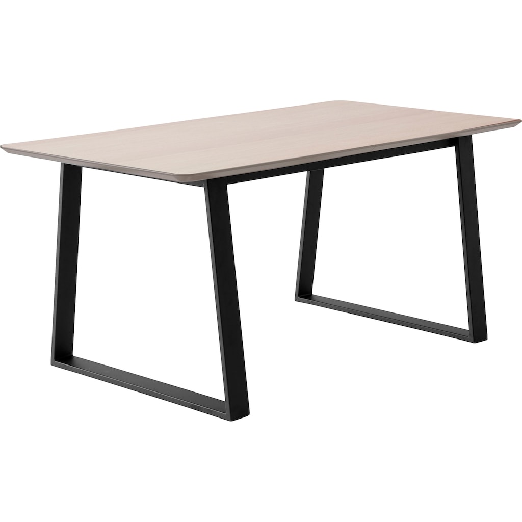 Hammel Furniture Esstisch »Meza by Hammel«, abgerundete Tischplatte MDF, Trapez Metallgestell, 2 Einlegeplatten