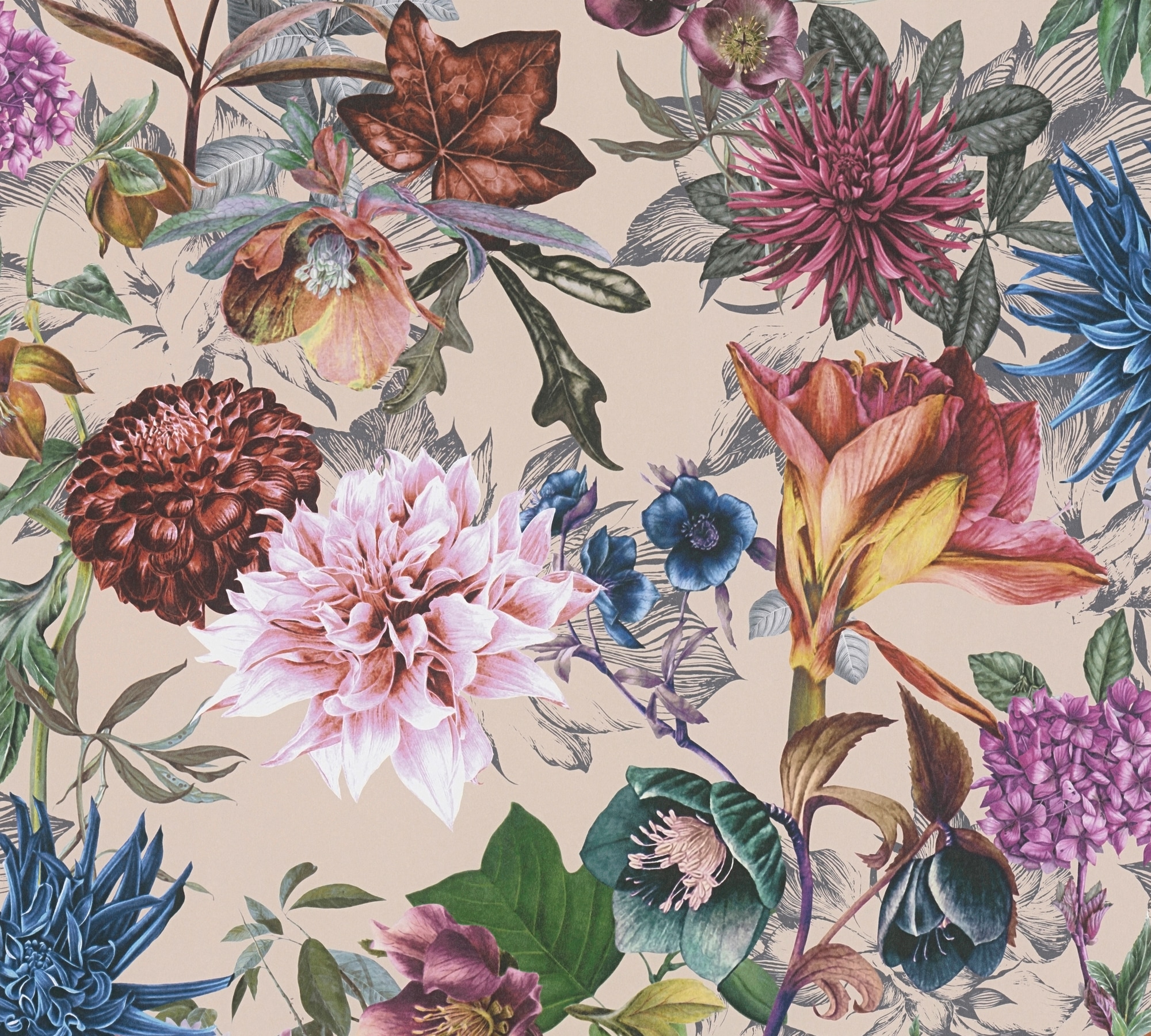 A.S. Création Vliestapete "Dream Flowery" Wald Botanisch Floral Glatt Florale Tapete Blumenoptik Tapeten Wohnzimmer Schlafzimmer Küche Optik