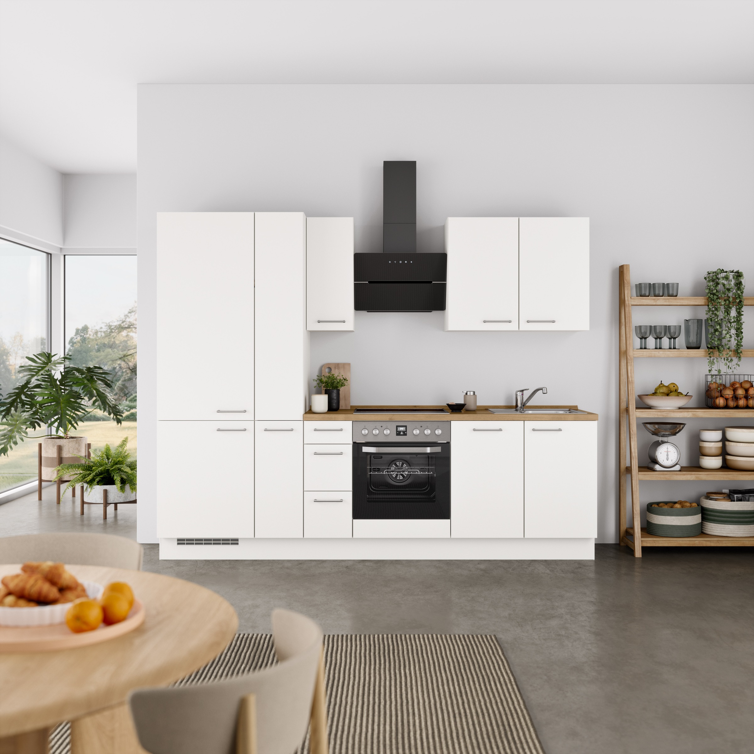 nobilia® Küchenzeile »"Laser II", NEU: individuell anpassbar mit gratis Profi-Beratung« vormontiert, 270 cm breit, optional mit verschiedenen E‑Geräte-Sets