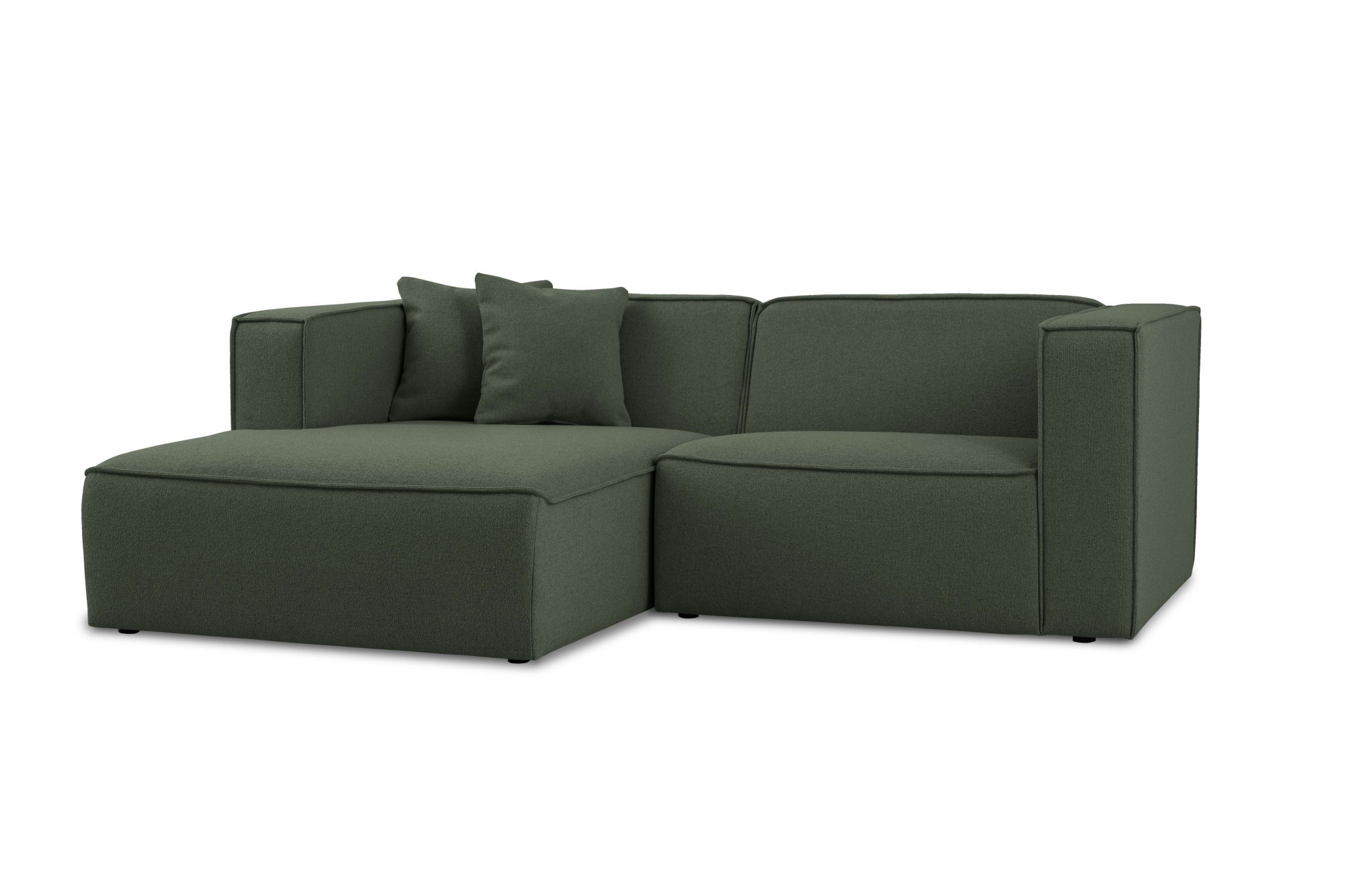 OTTO home Ecksofa »Tammie« Breite 222 cm, Webstoff fein, bodentief, mit Wellenunterfederung