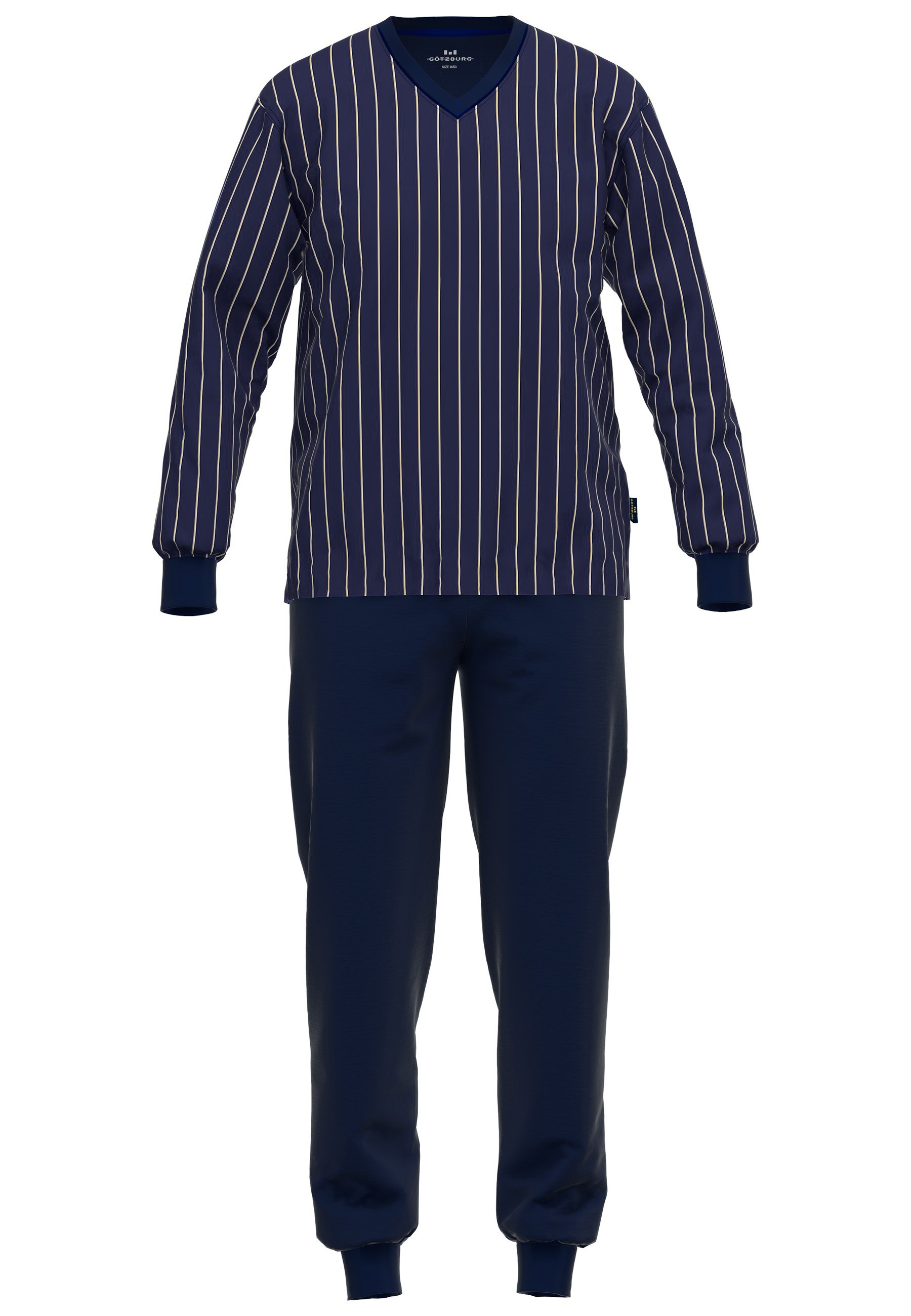 GÖTZBURG Schlafanzug "Clubhouse" 2 Stk. tlg., Langarm, lange Hose, V-Aussch günstig online kaufen