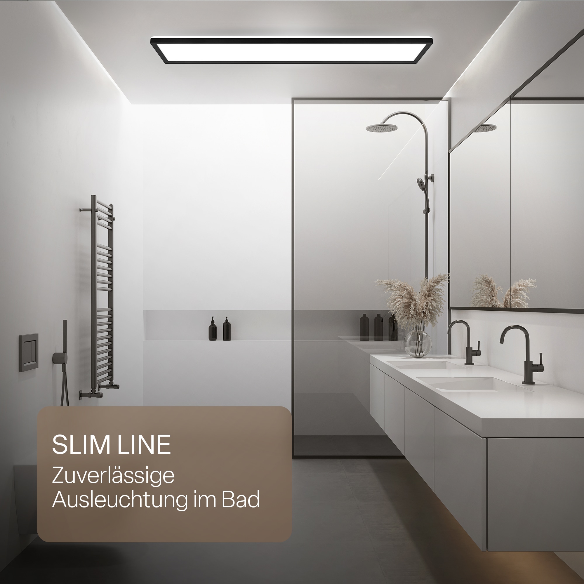 B.K.Licht LED Panel »SHALLOW« LED-Board 1 Stk. Neutralweiß 98x20x3 cm, Badlampe, Badezimmer, Küche, Wohnzimmer