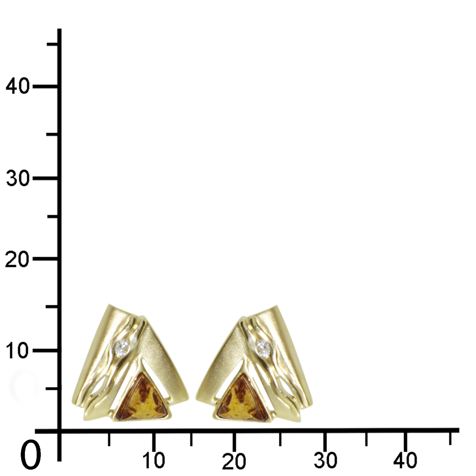 OSTSEE-SCHMUCK Paar Ohrstecker »- Benita - Gold 333/000 - Bernstein/Zirk.«