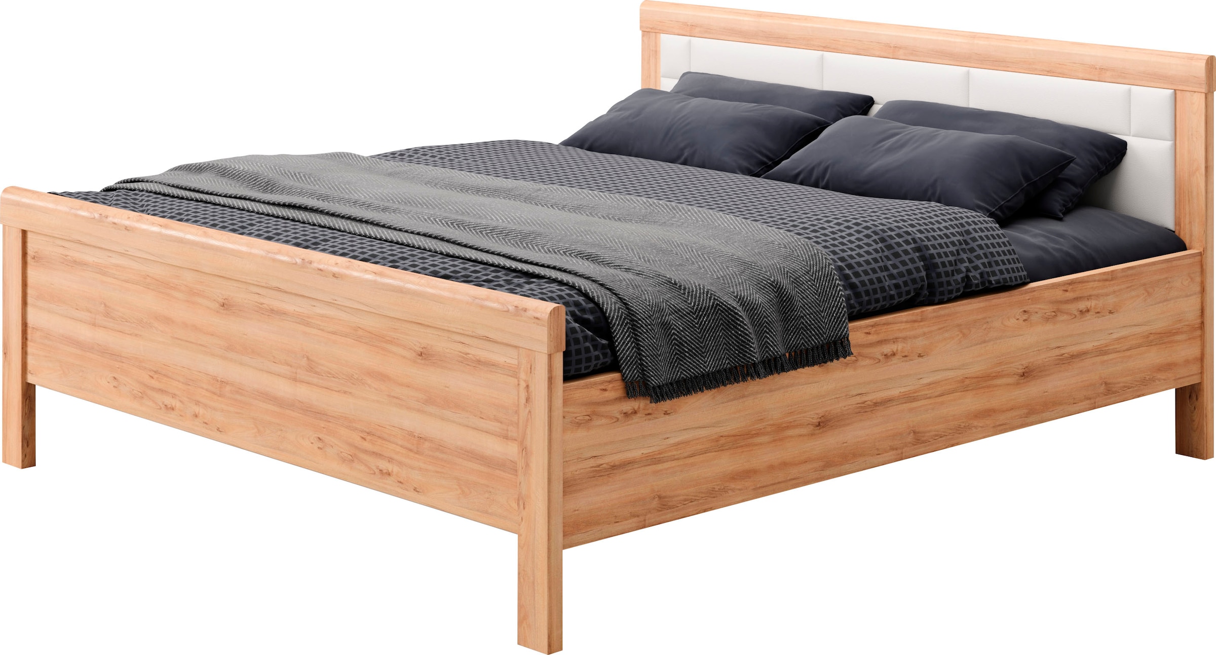 priess Einzelbett "Arnsberg Komfortbett mit flexibel höhenverstellbarer Liegefläche" gepolstertes Kopfteil, Made in Germany mit Blauem Engel und Goldenem M