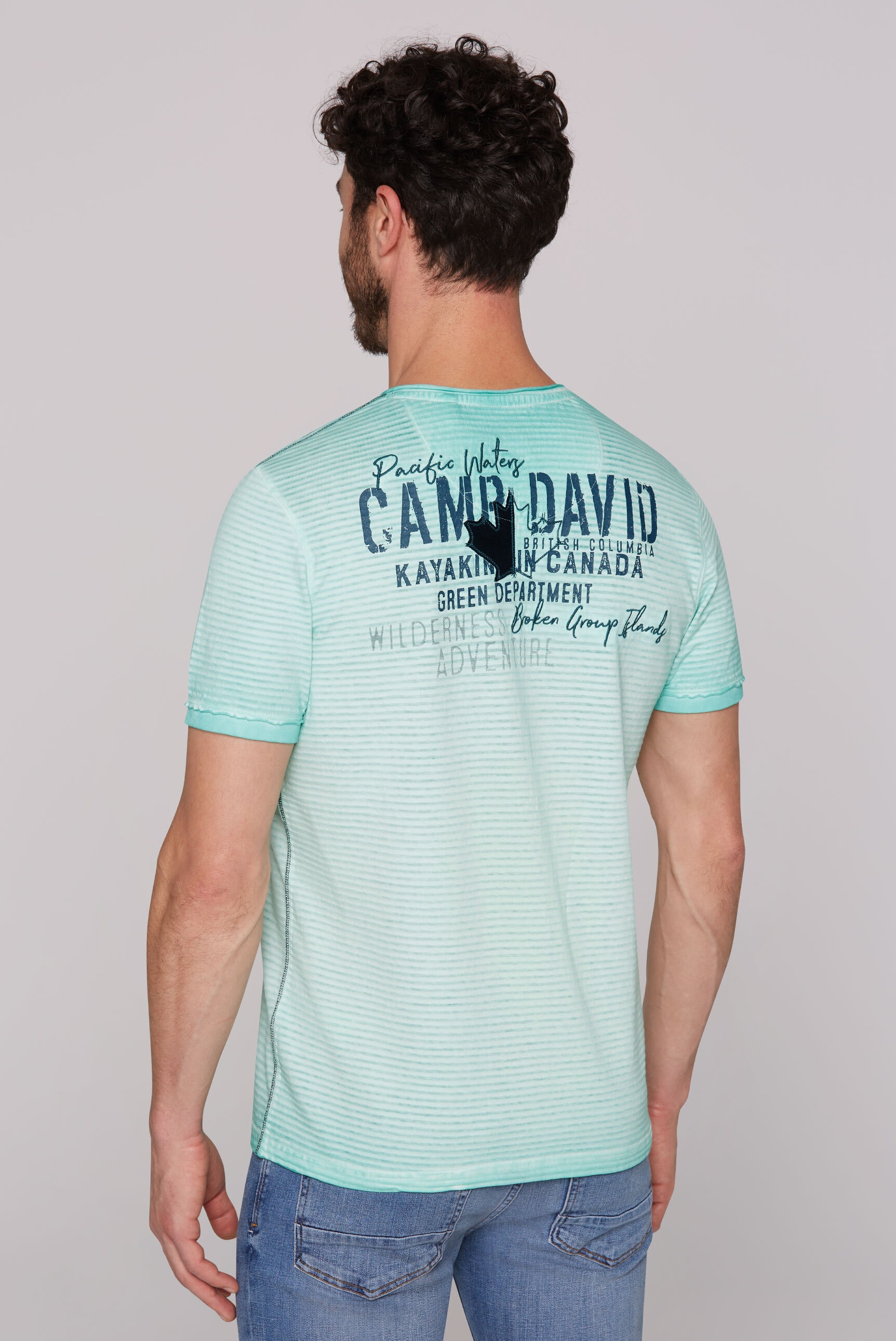 CAMP DAVID V-Shirt, mit offenen Kanten