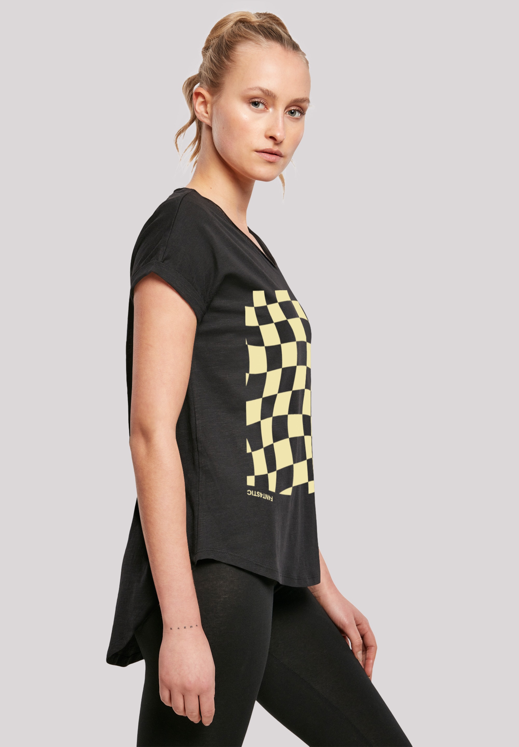 F4NT4STIC T-Shirt »Wavy Schach Muster«, Print