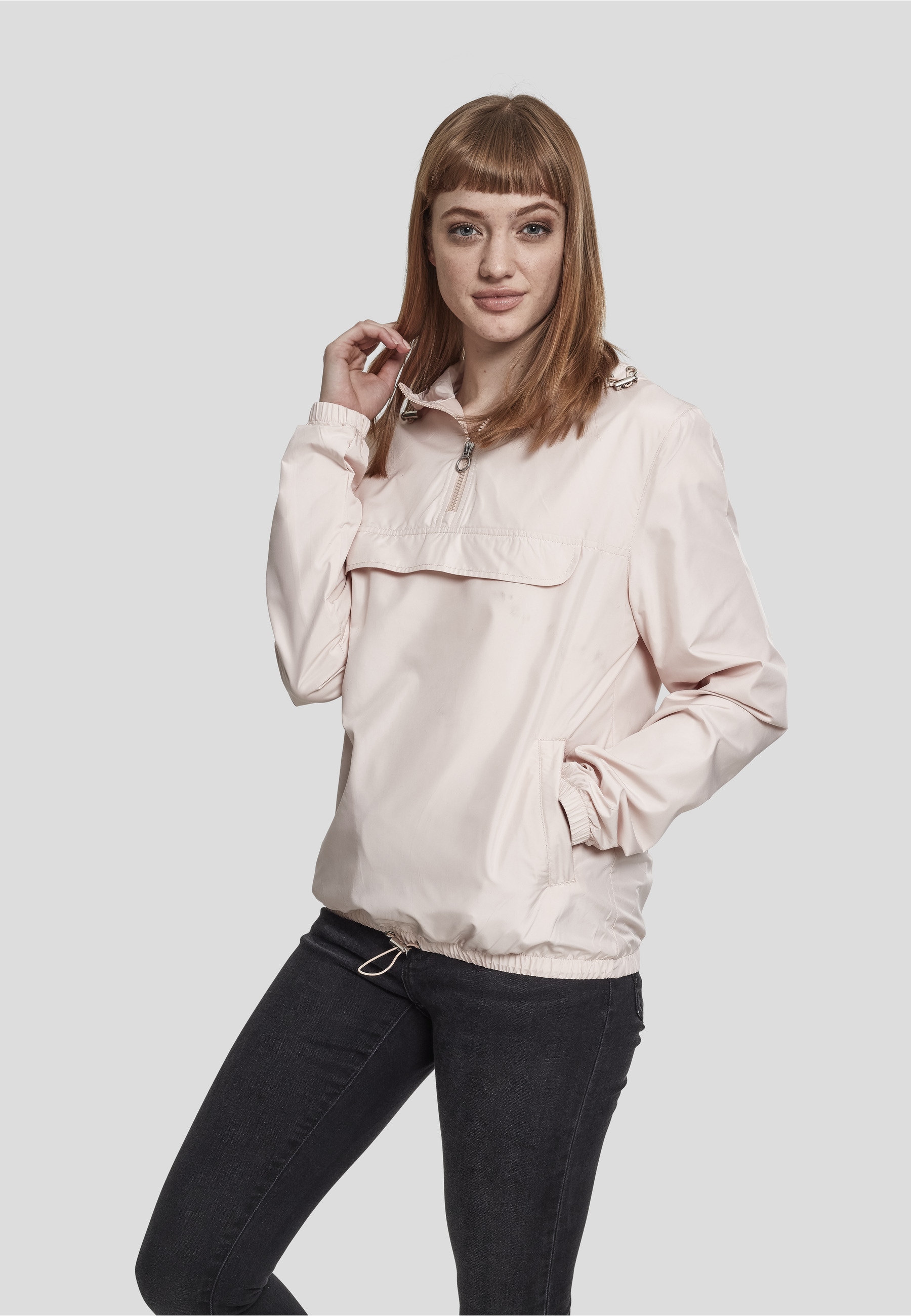 URBAN CLASSICS Langmantel »Urban Classics Damen Ladies Basic Pull Over Jacket«